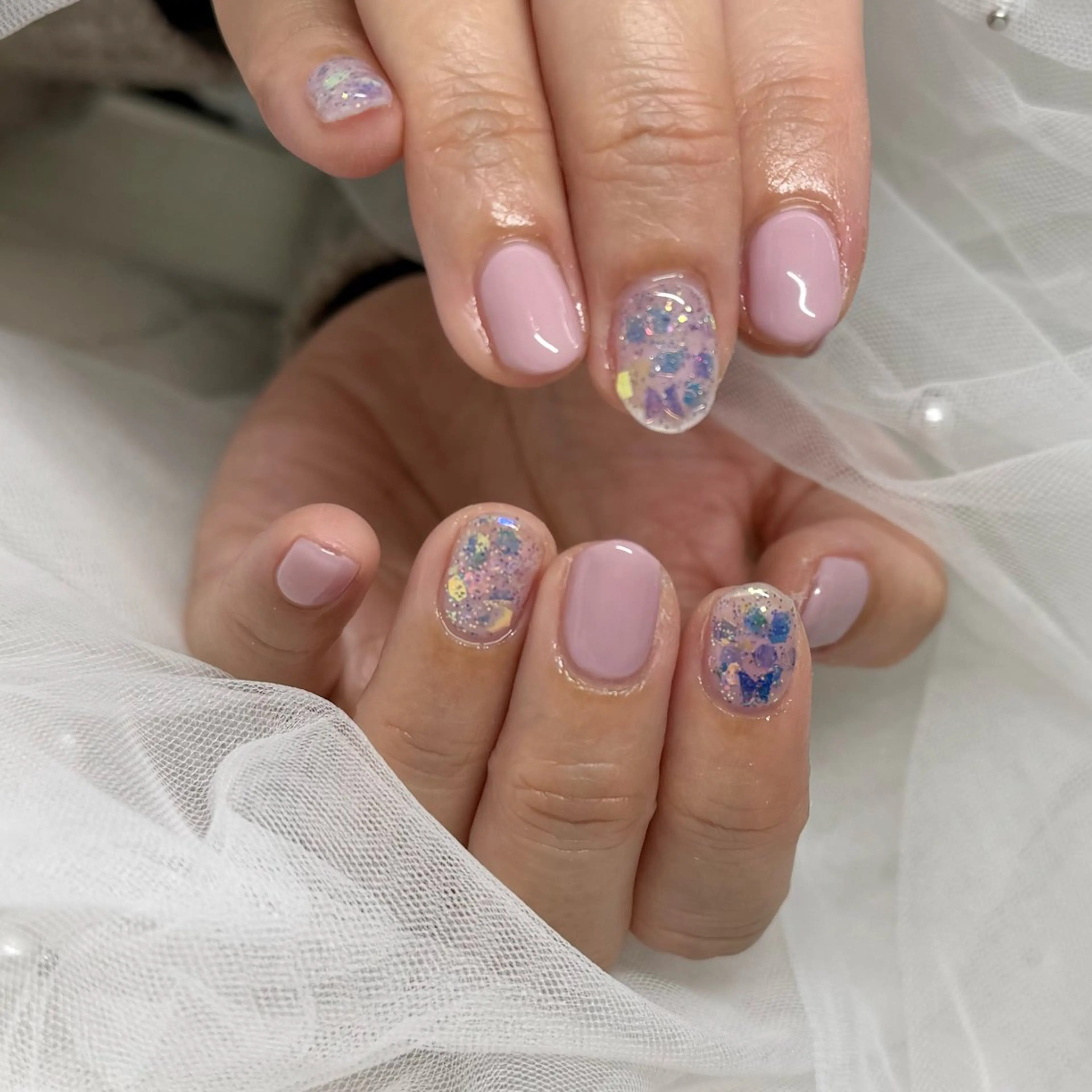 ネイル ラメ(グリッター) 春ネイル ハンドネイル salone Regina 【サローネ レジーナ】所属・Regina Marinaのネイルデザイン