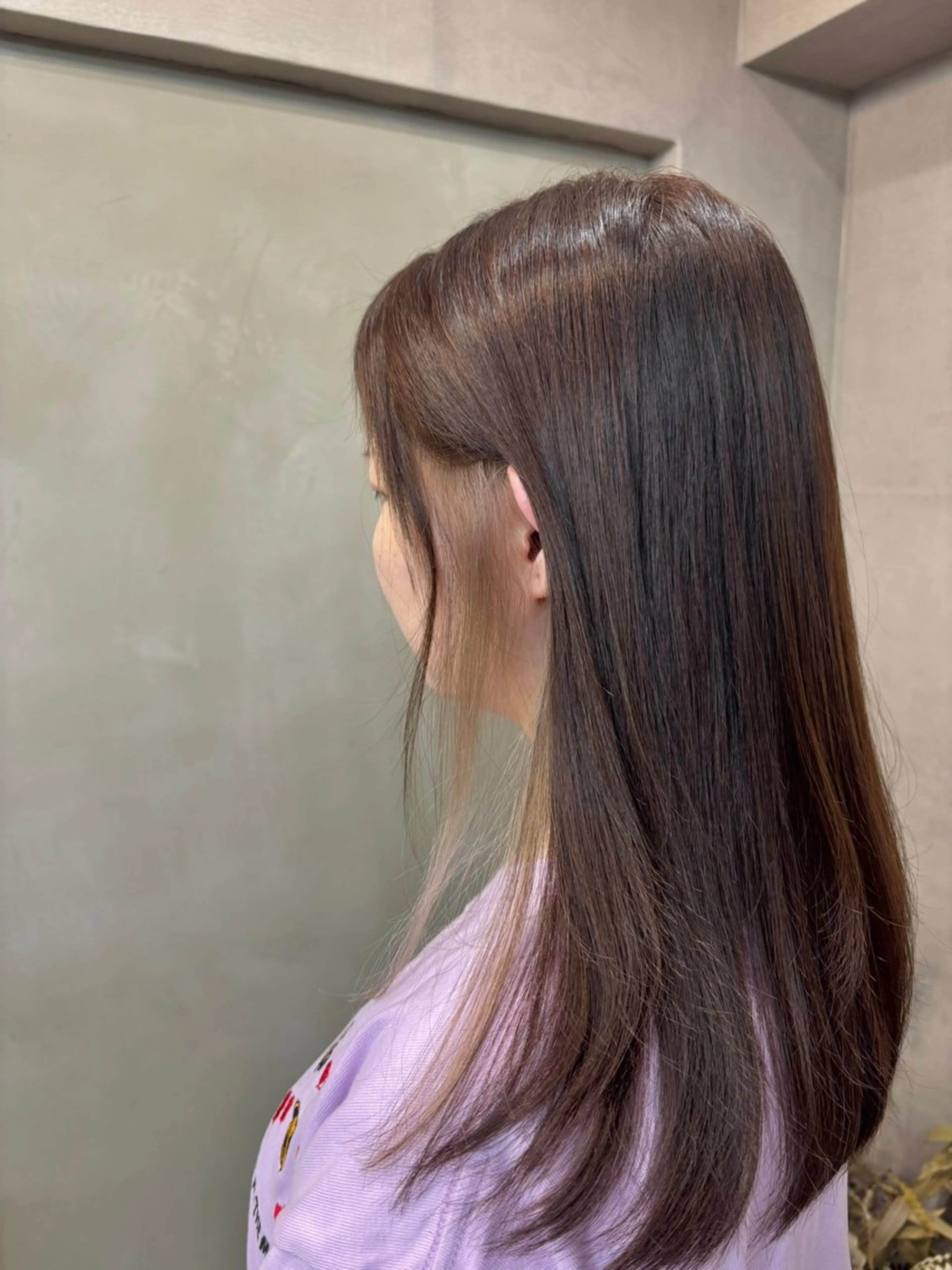 ロング カット ヘアカラー 髪質改善ストレート/ ブリーチ／渋谷　福田のヘアスタイル