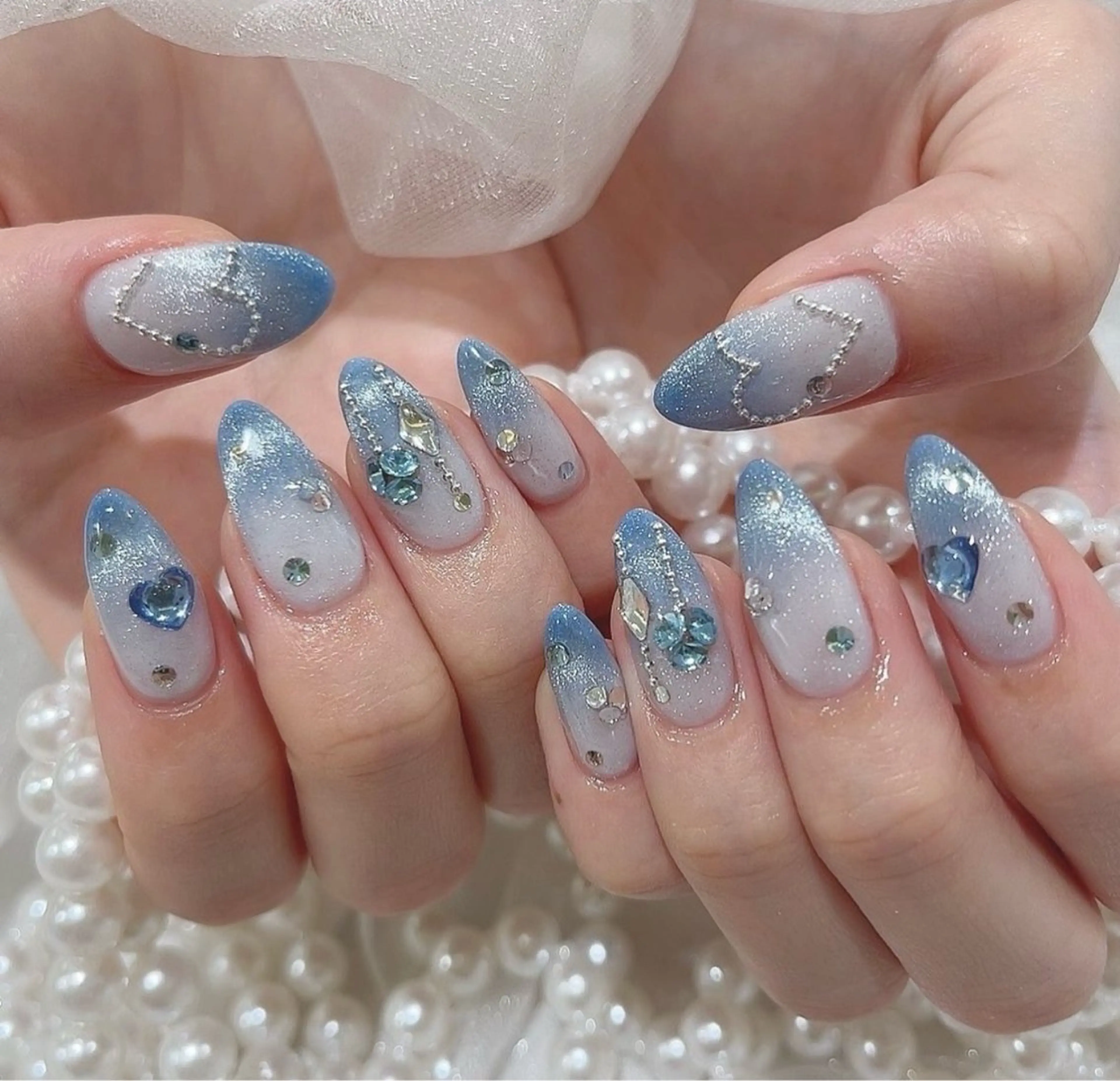 ネイル 韓国ネイル 持ち込み ニュアンスネイル ネイルチップ ハンドネイル TABI ANA.CHUOのネイルデザイン