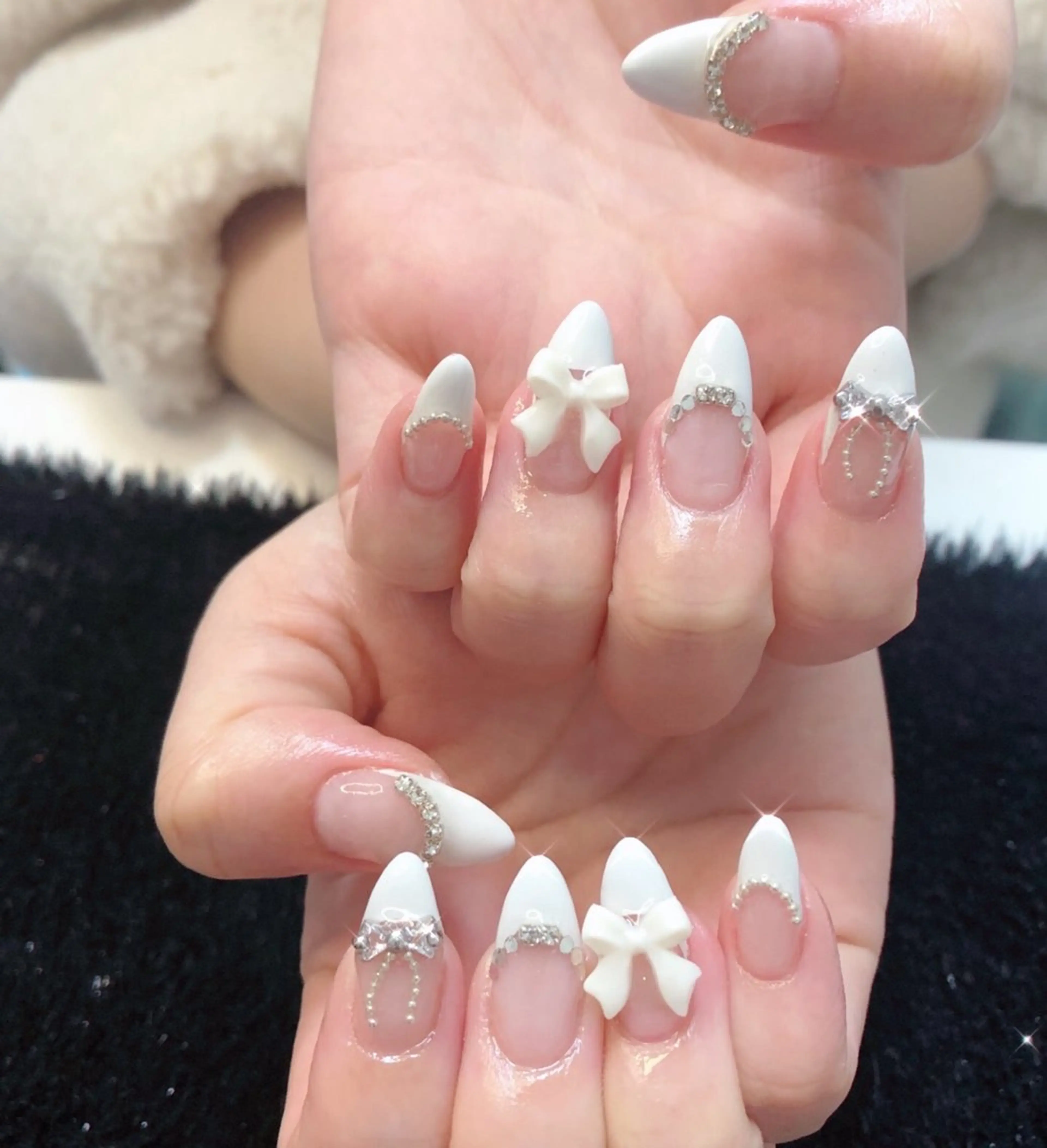 ネイル フレンチネイル ジェルネイル ガラスフレンチ グラデーション 韓国ネイル 大門浜松町 ネイルのネイルデザイン