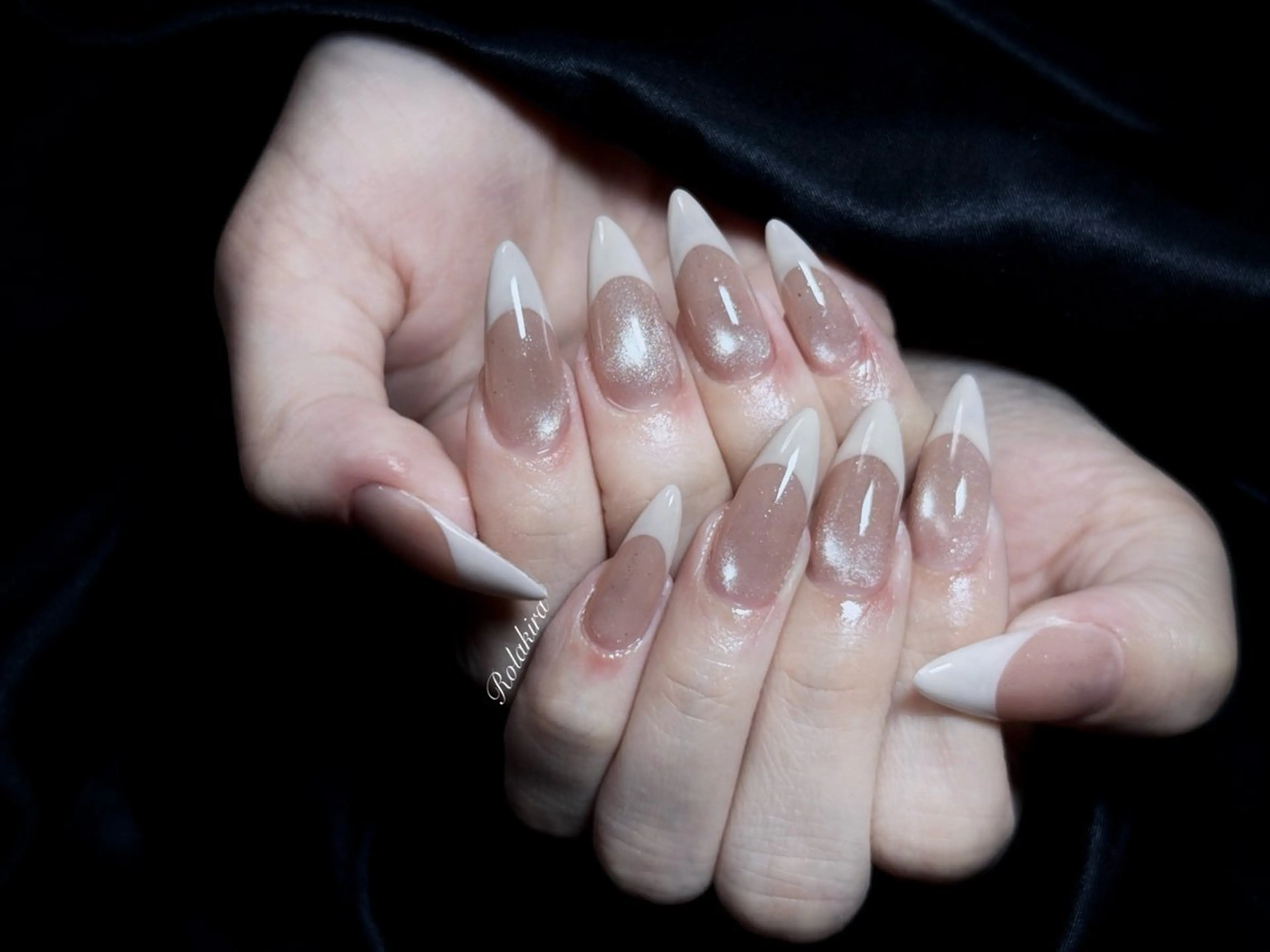 ネイル チークネイル 長さ出し フレンチネイル ジェルネイル 韓国ネイル ハンドネイル Rola kira nail salon所属・Rola kira 麗のネイルデザイン