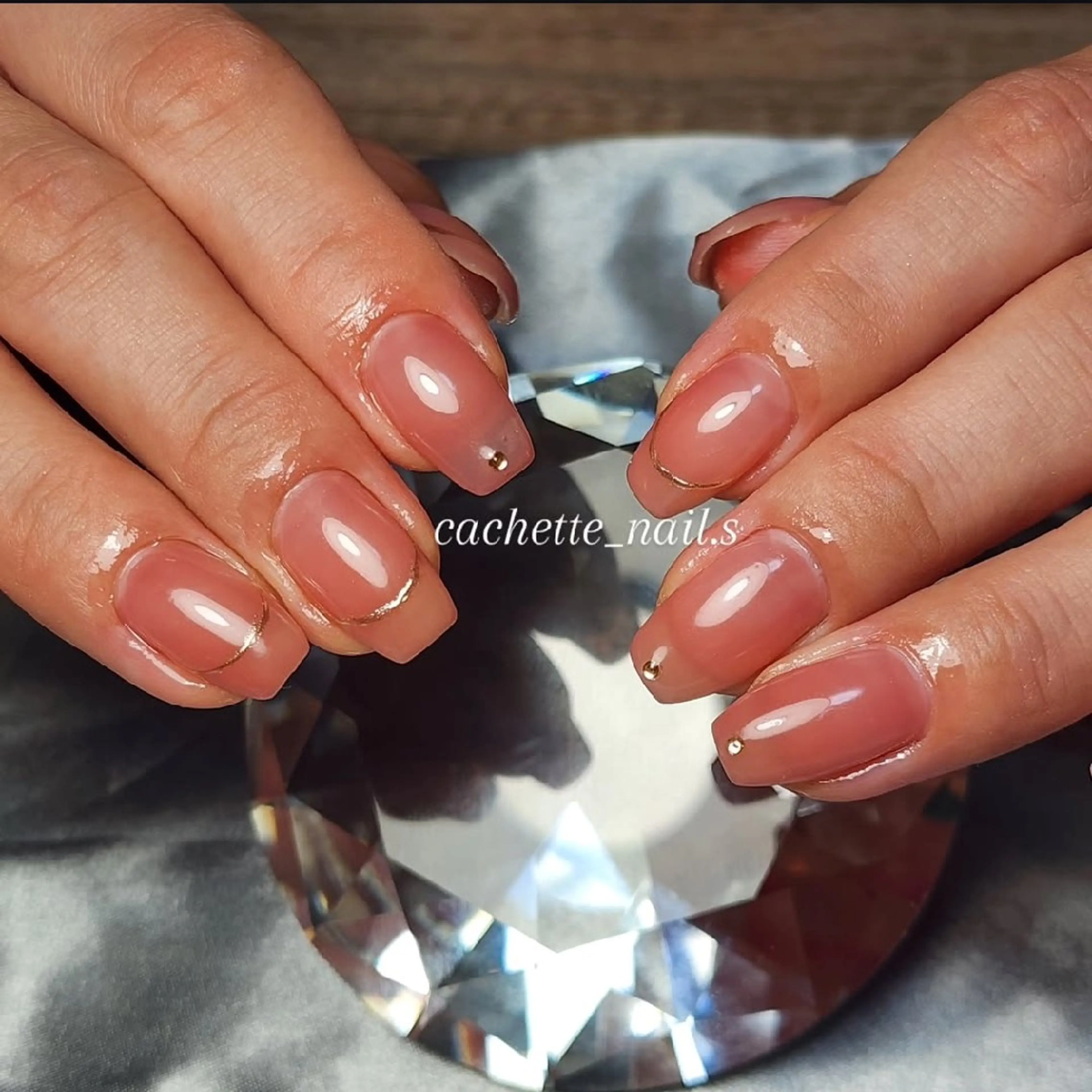 ネイル クリアネイル フレンチネイル ミラーネイル オフィスネイル ピンク ハンドネイル cachette nailのネイルデザイン