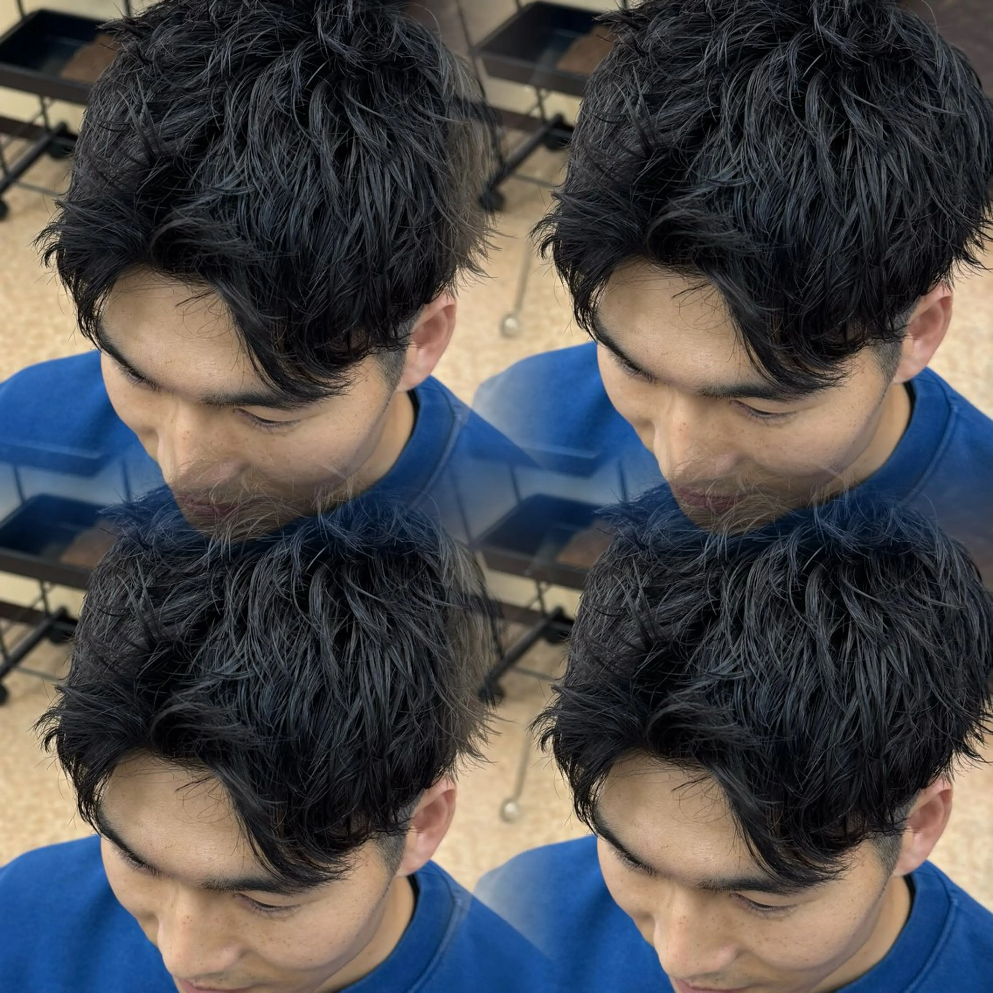 ミディアム メンズ ミディアムパーマ メンズパーマ メンズショート カット パーマ 焼津メンズパーマ特化 大石雄生のヘアスタイル