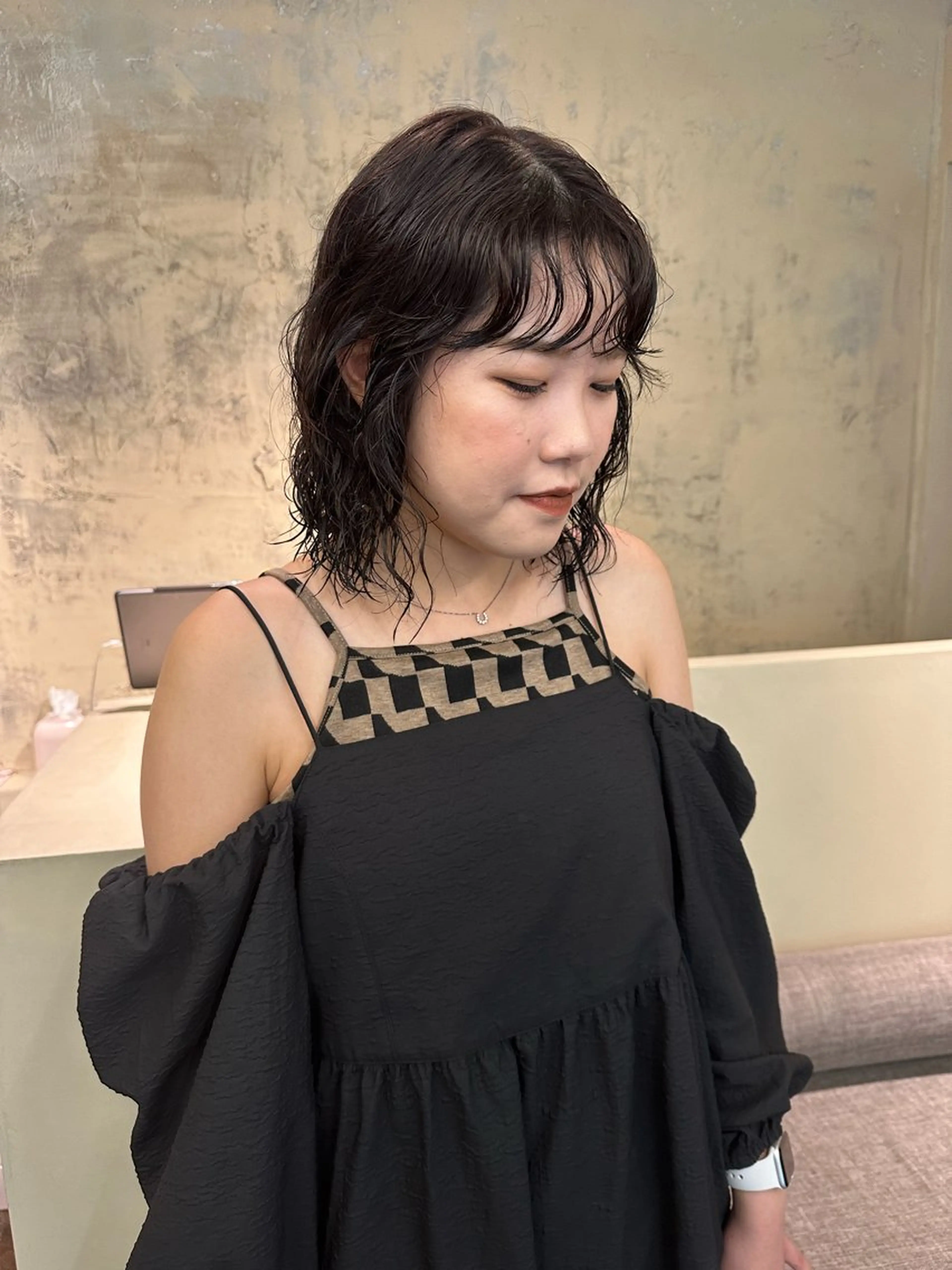 ミディアム パーマ カット パーマ yupi🐈‍⬛ レイヤー/パーマのヘアスタイル