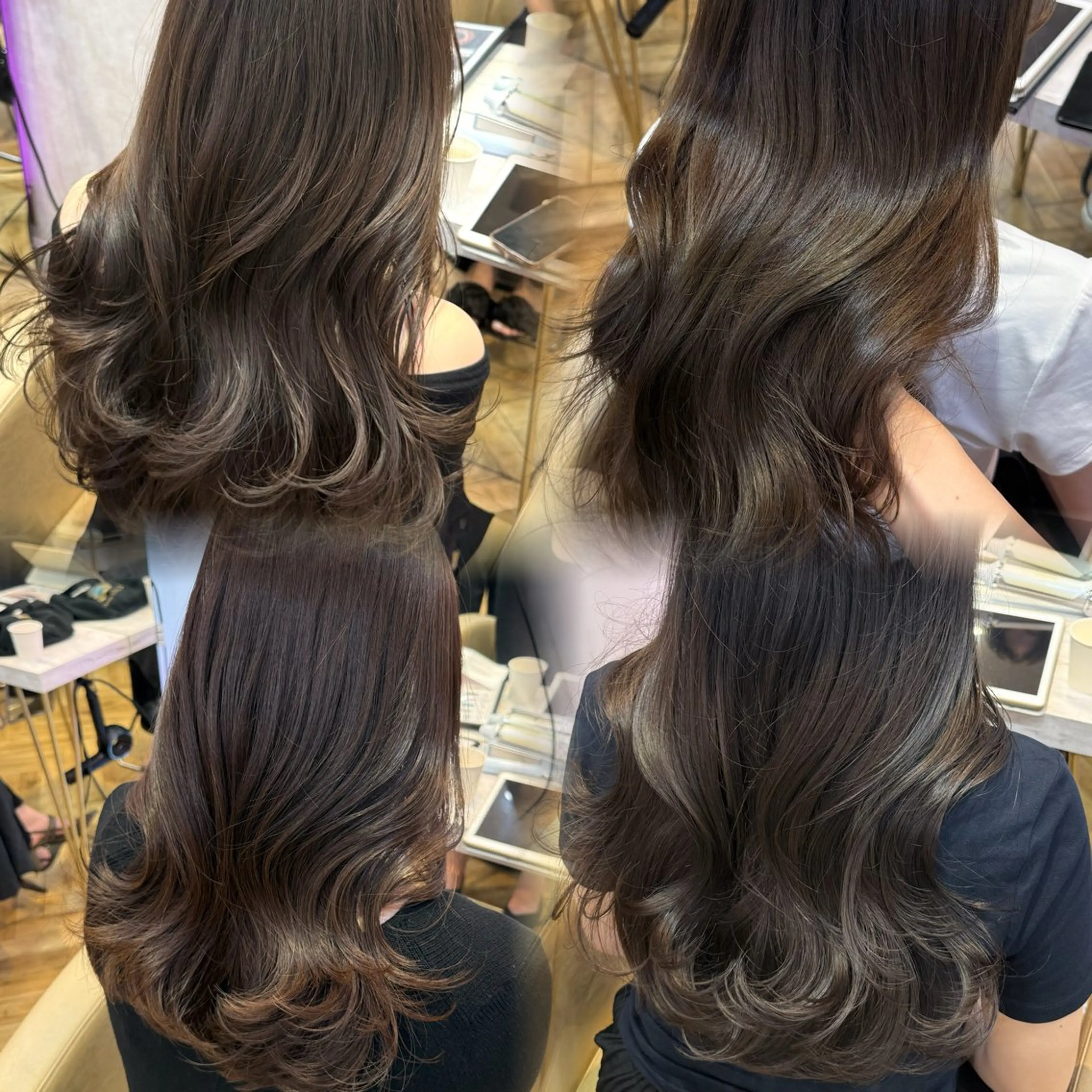 【ケアカラー変更できます🤍】透明感艶カラー+1step内部補修トリートメント🤍ReFaヴィーナ付き🎀の写真