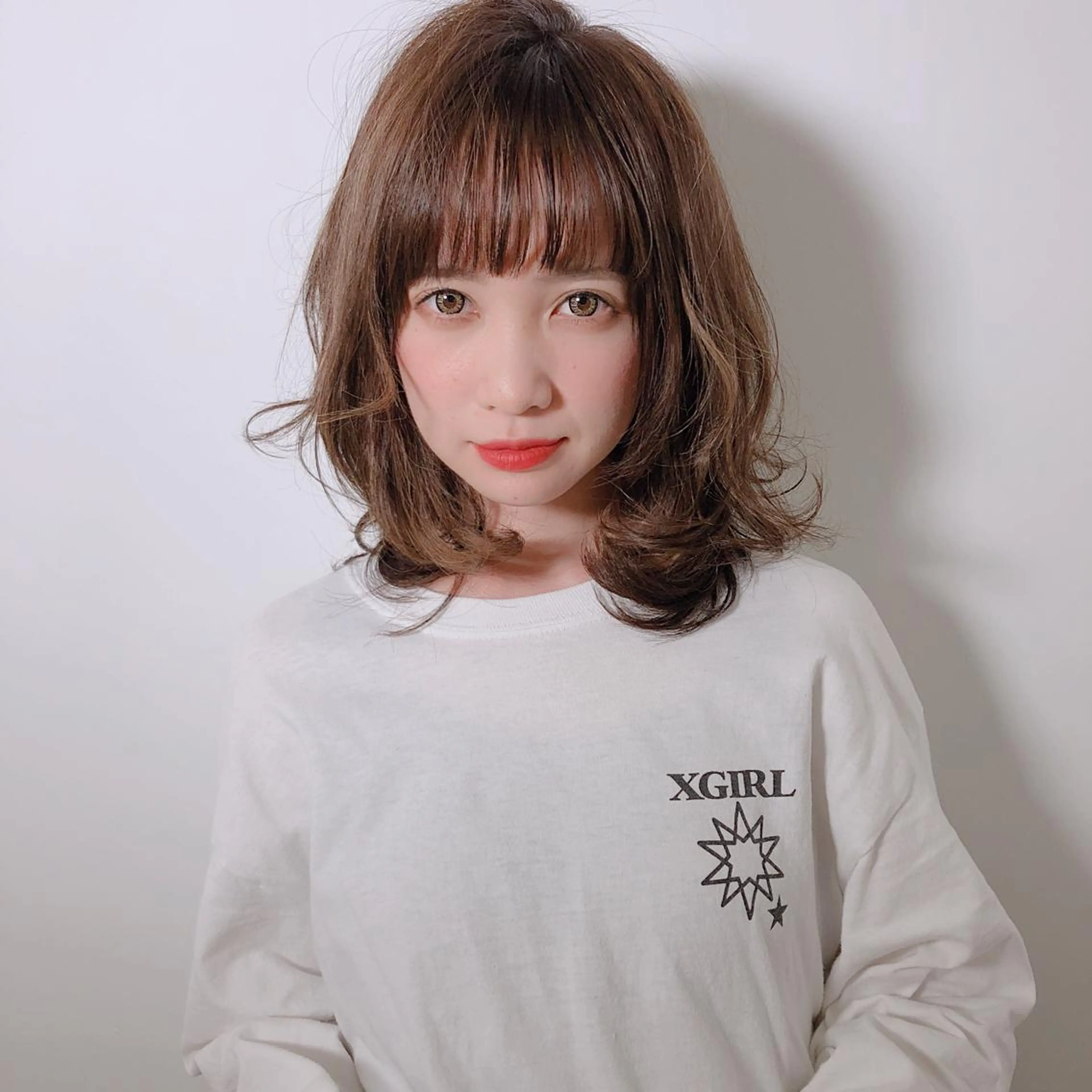 ミディアム 店長/mao/ 前髪/顔周りカットのヘアスタイル