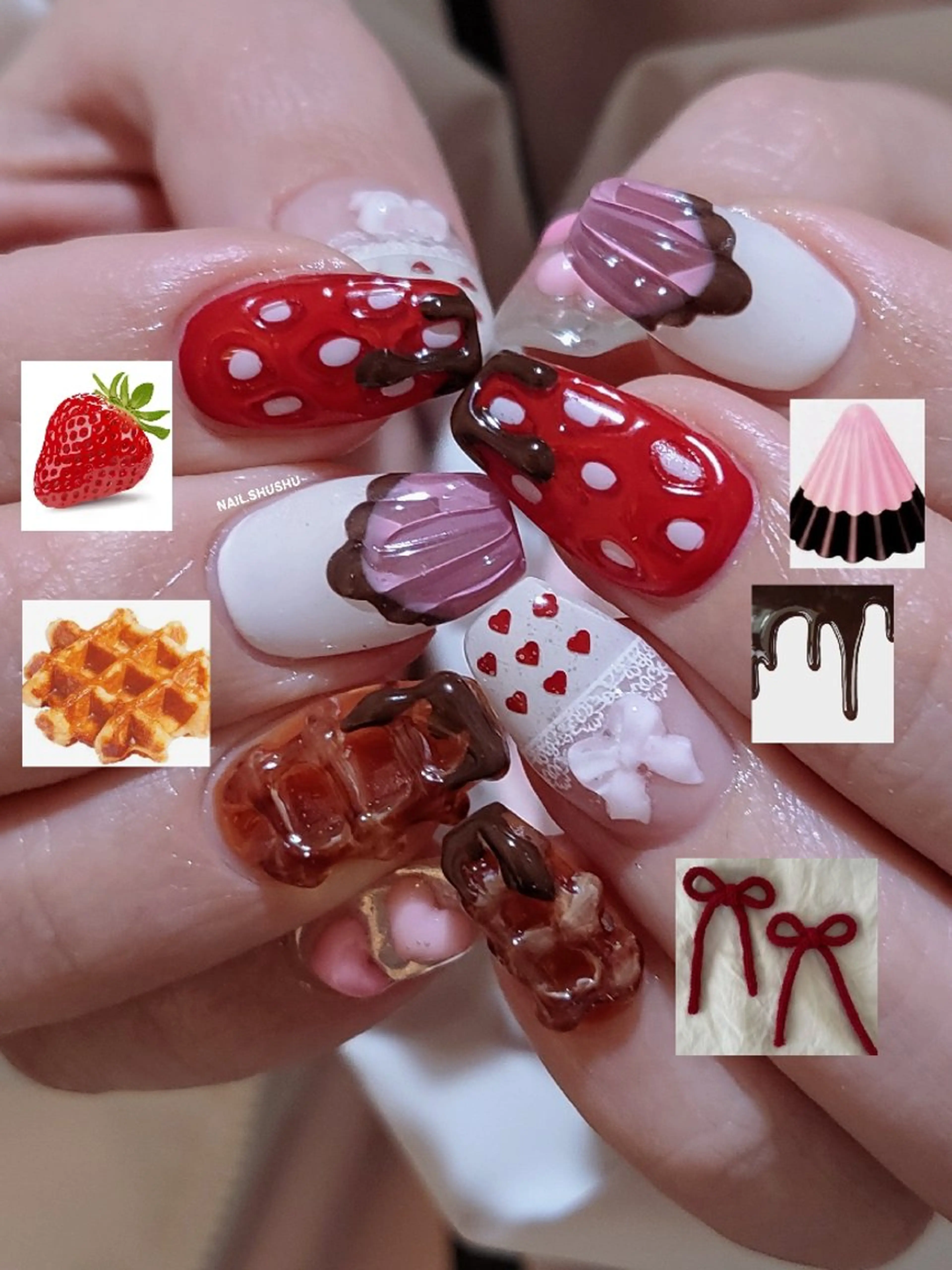 ネイル 3dパーツ/流行り 👧shushu❤️のネイルデザイン