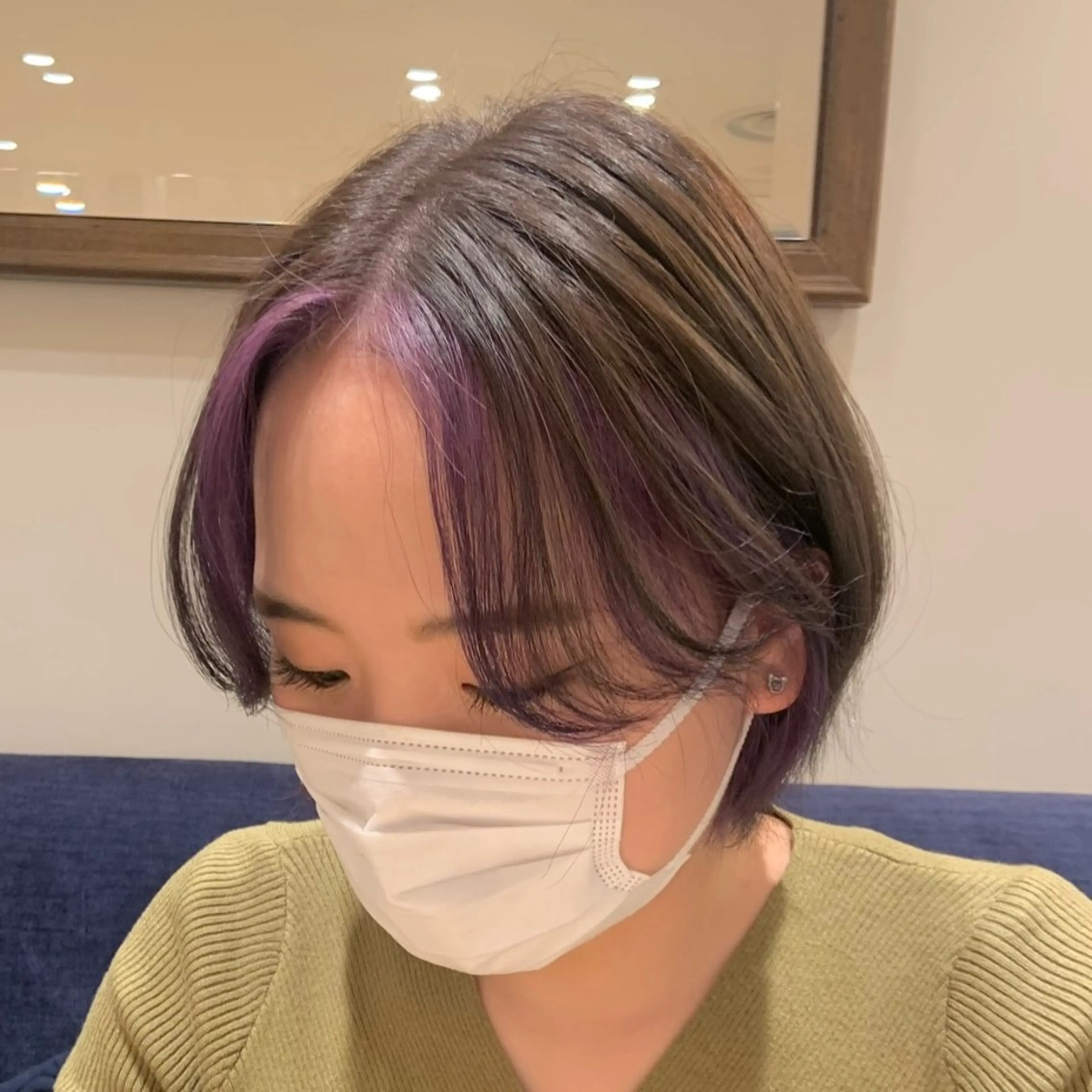 ショート カラー ショートボブ アッシュ ベージュカラー ラベンダーカラー ボブ 顔まわりカット/ボブ /🧁とーこ🧁のヘアスタイル