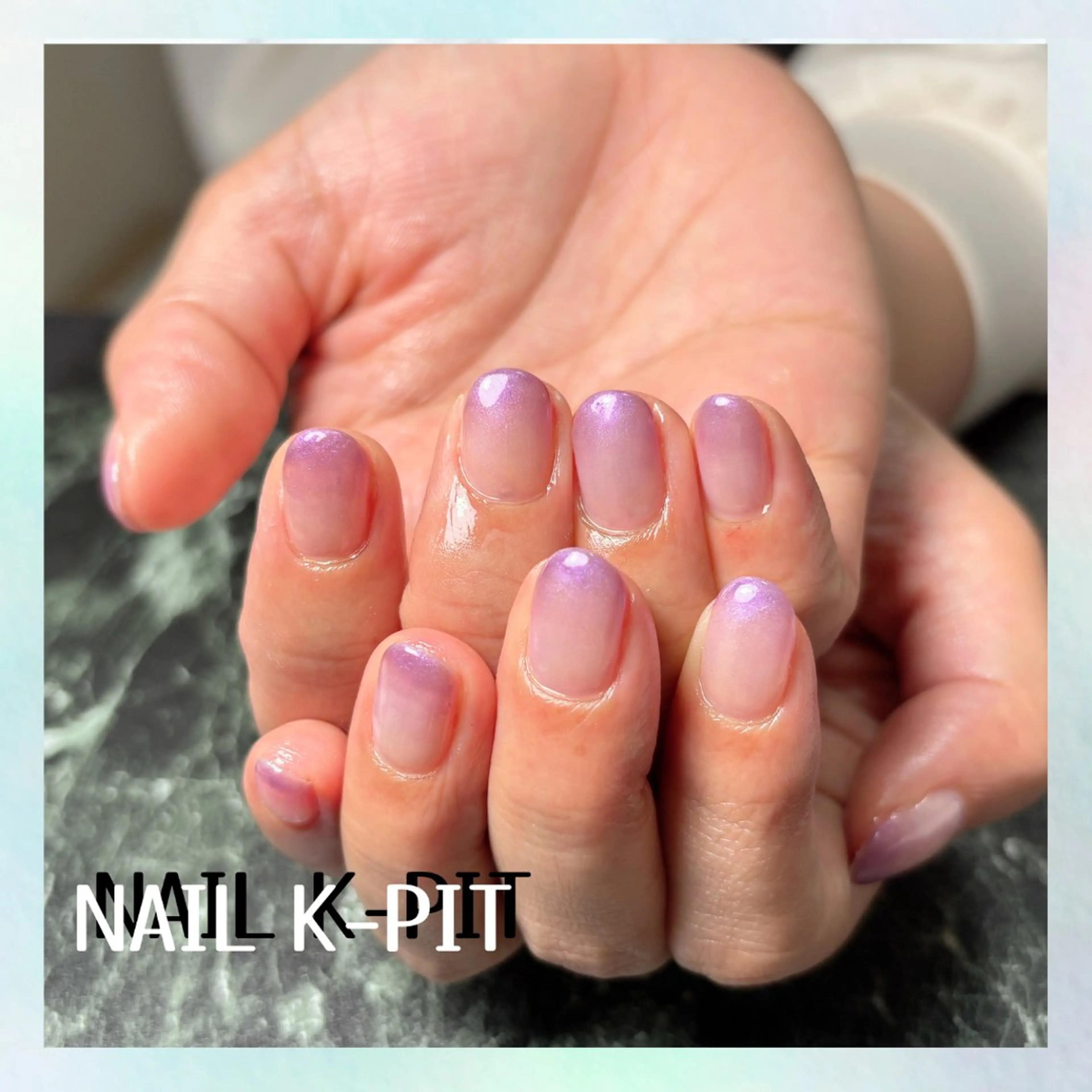 ネイル グラデーション マグネットネイル オフィスネイル パープル シンプルネイル ハンドネイル NAIL K-PIT ネイル ケーピットのネイルデザイン