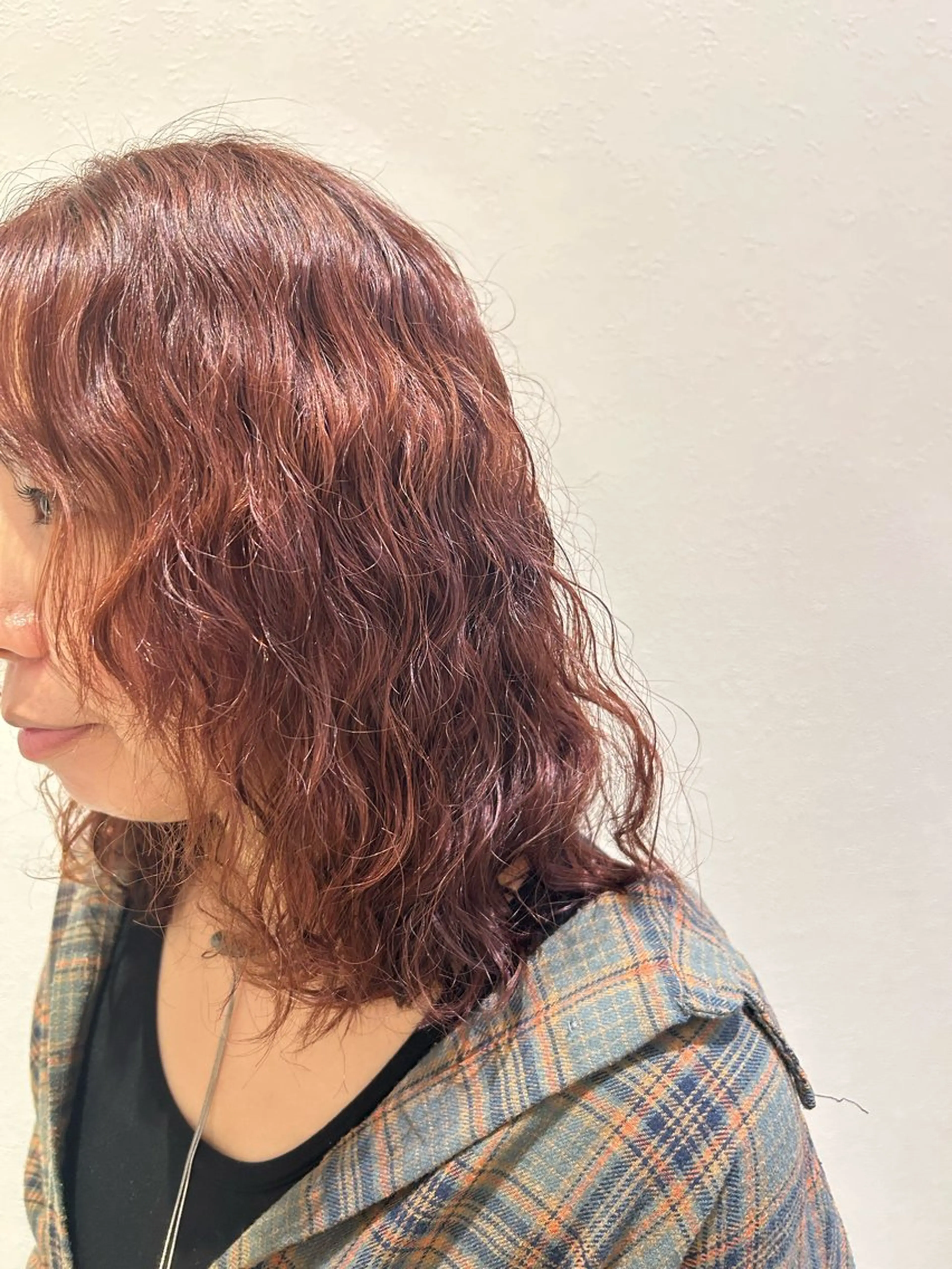 ミディアム ミディアムパーマ カット パーマ 蓑屋 香心のヘアスタイル