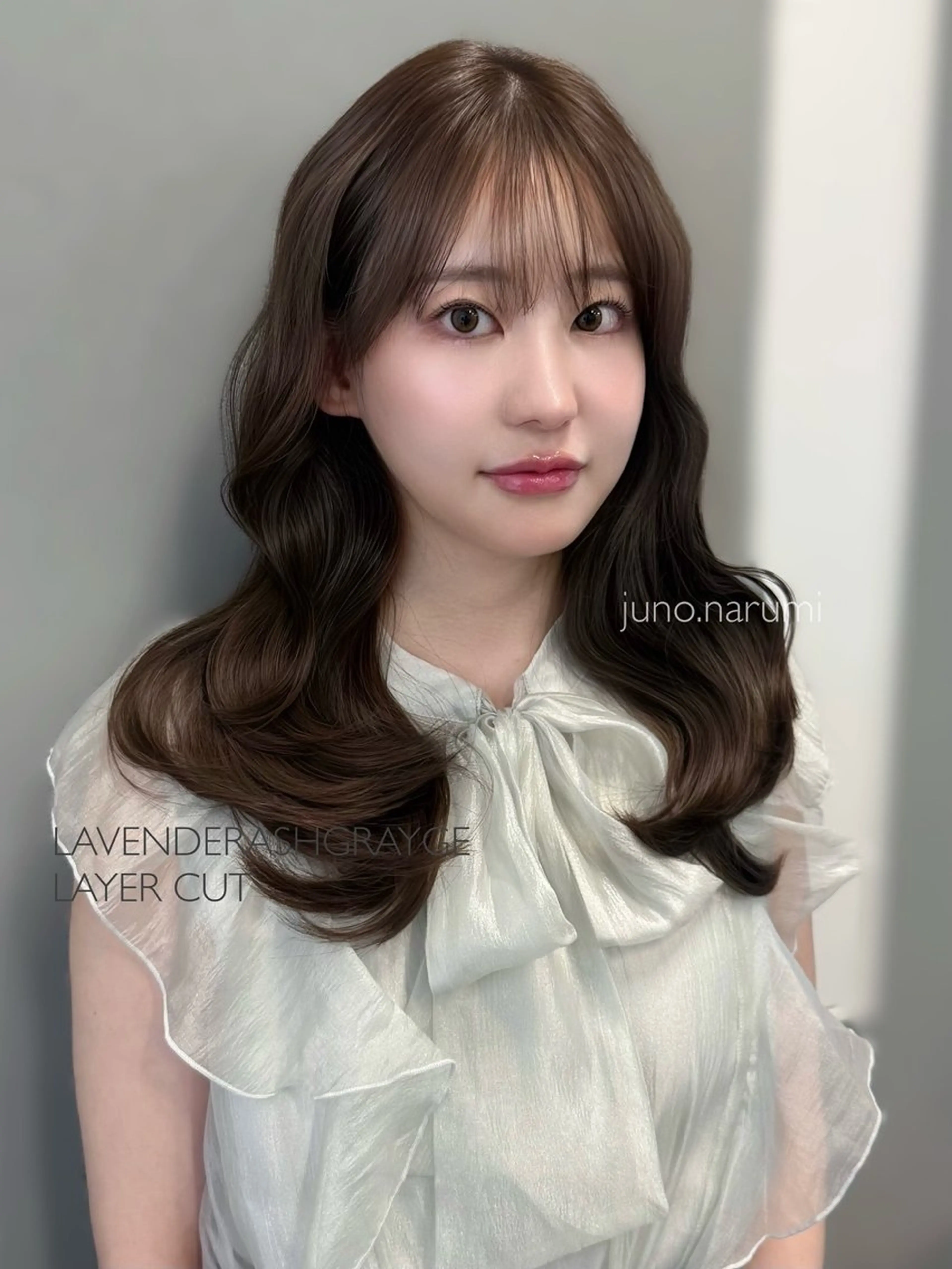 セミロング カラー カット ヘアカラー トリートメント 韓国サロン出身 narumi‎‎🤍のヘアスタイル