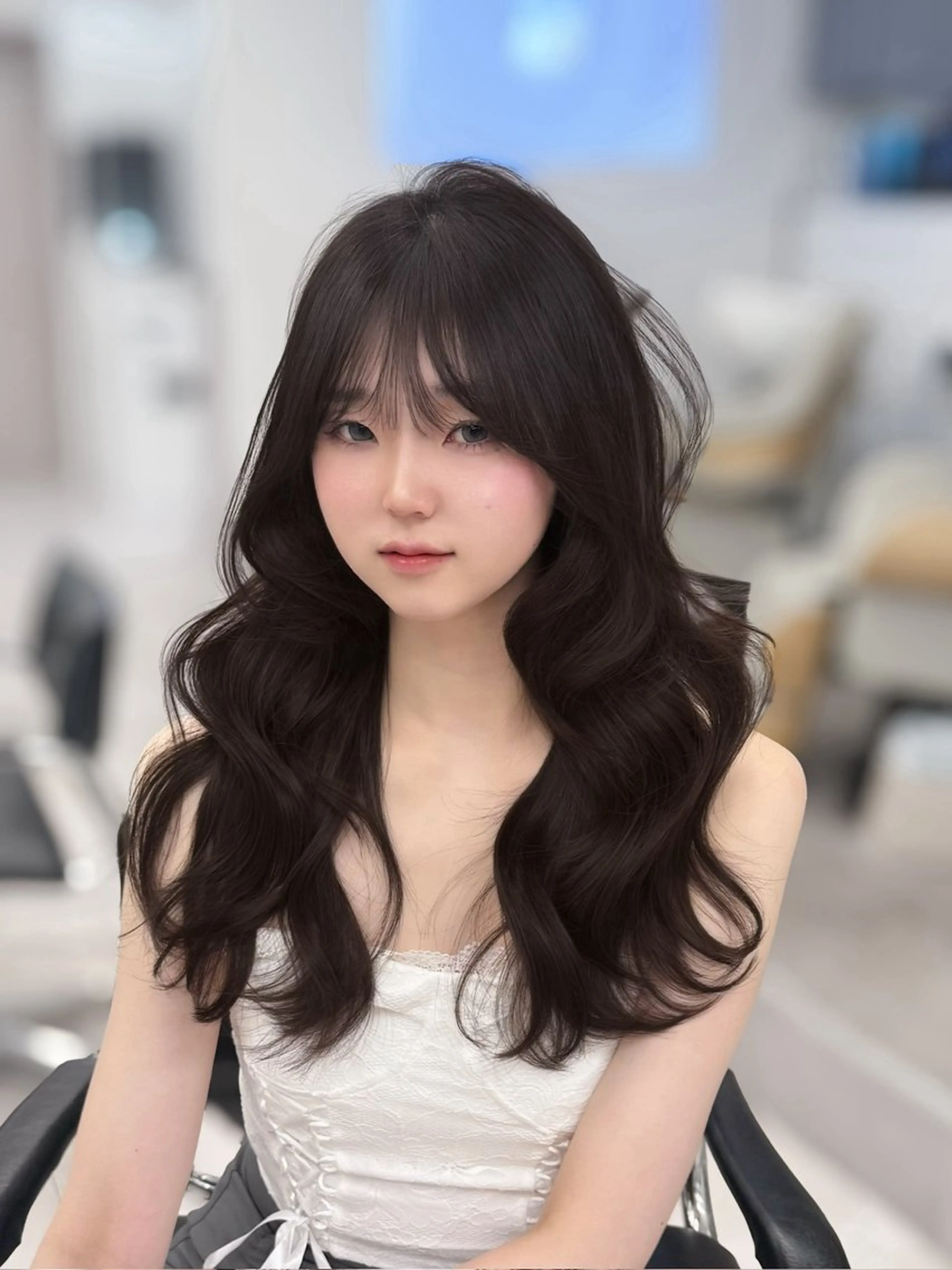 ロング カラー カット ヘアカラー トリートメント 韓国ガーリーヘア🎀 Sayaka🤍のヘアスタイル