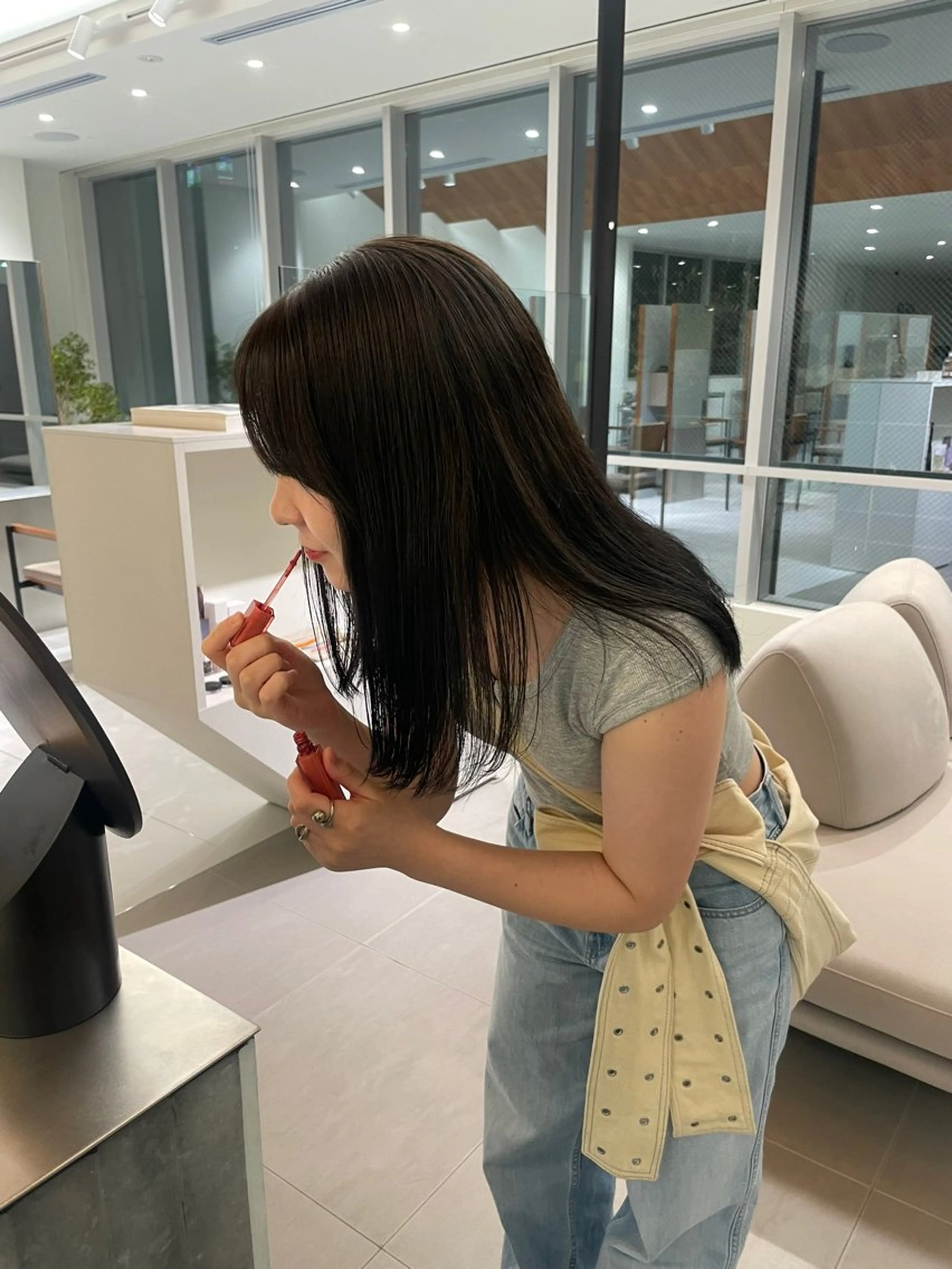 セミロング カラー 黒髪 透明感カラー 🪽透明感color /Shizuki🪽のヘアスタイル