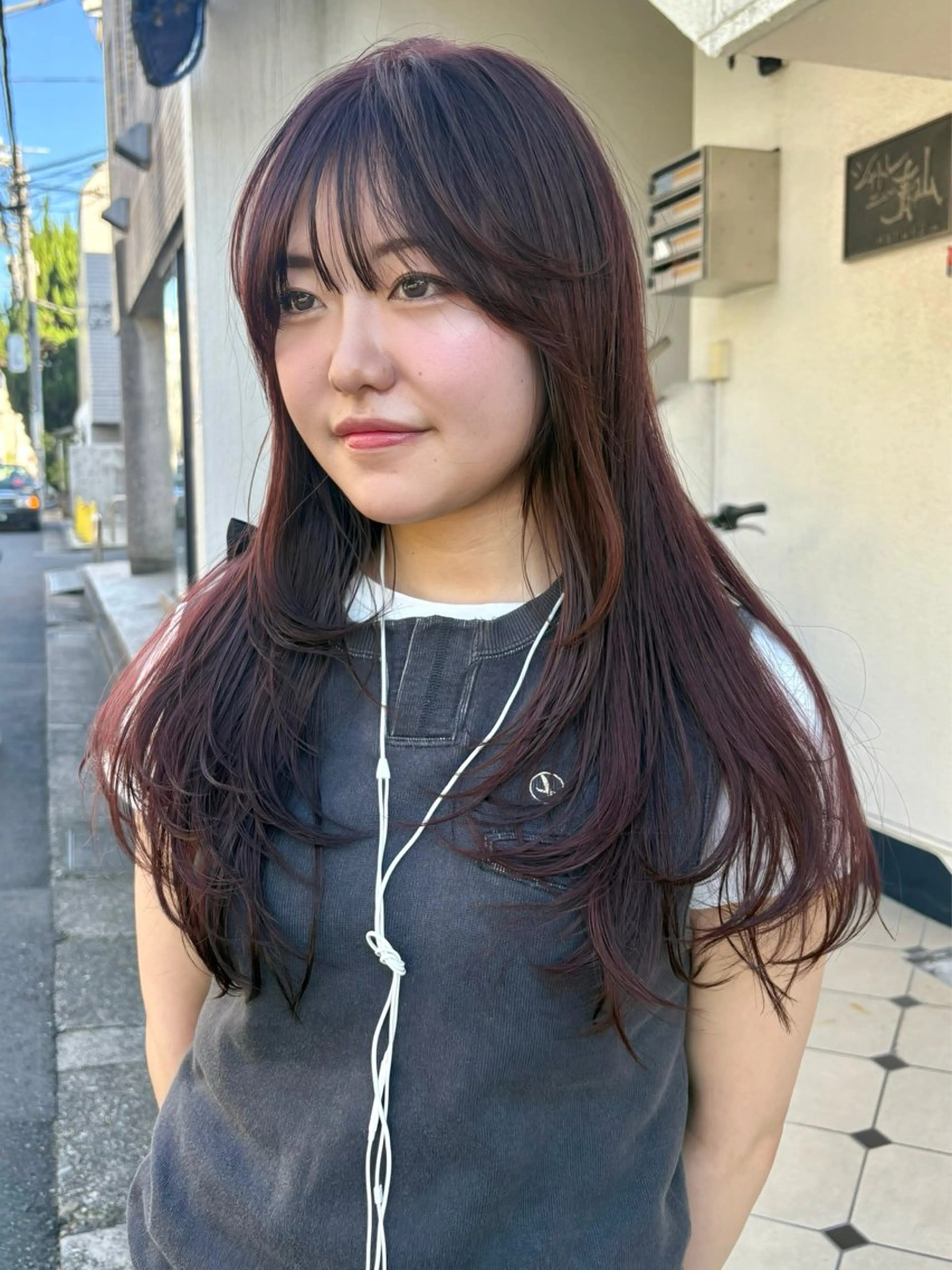 セミロング カラー パーマ カット ヘアカラー レイヤー/透明感/ ブリーチなし/わかなのヘアスタイル