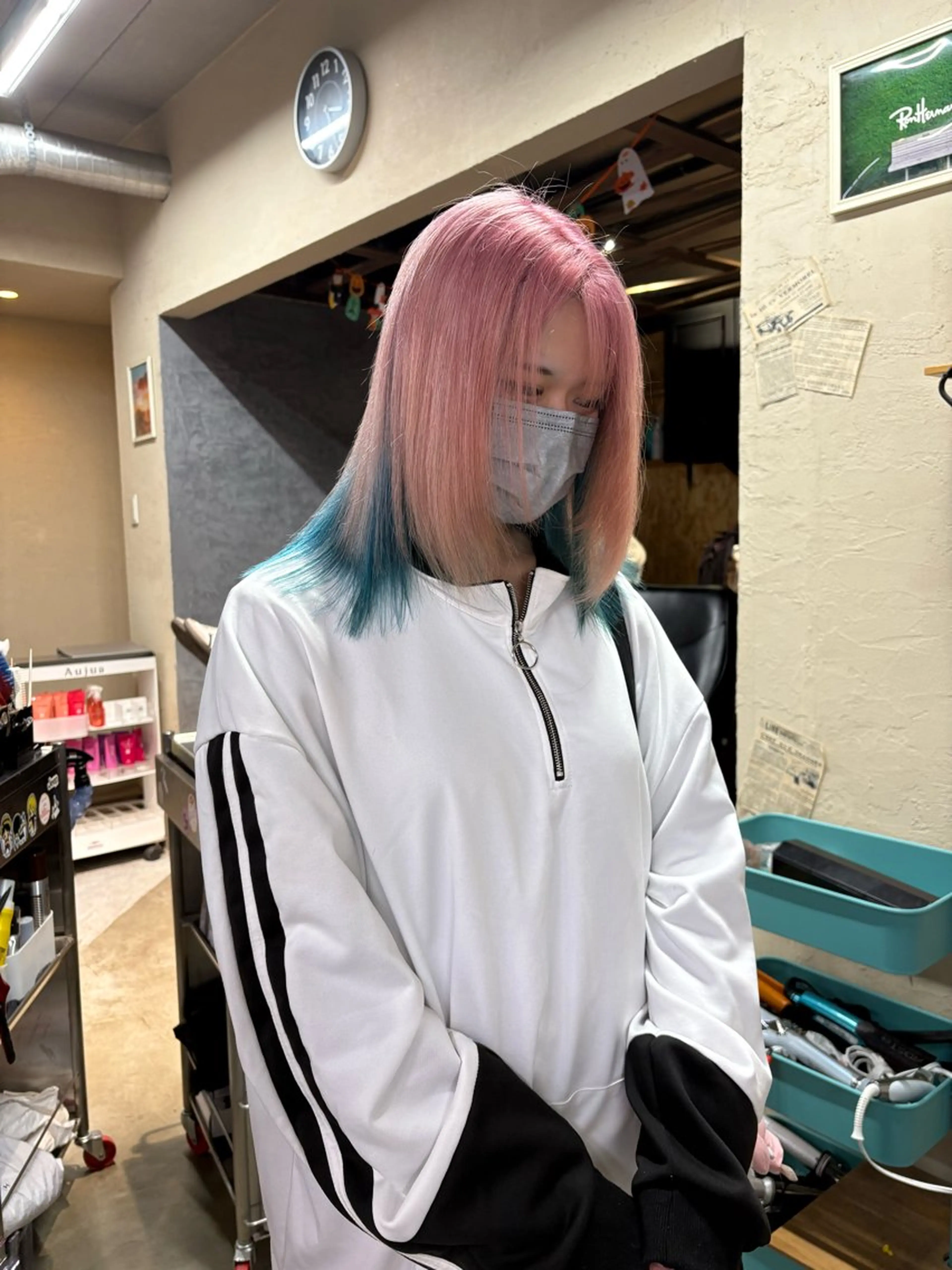 ミディアム カラー ブリーチ ケアブリーチ デザインカラー ツートーンカラー カット ヘアカラー トリートメント SUONO所属・ブリーチムラ修正 /ハイトーン/青砥大のヘアスタイル