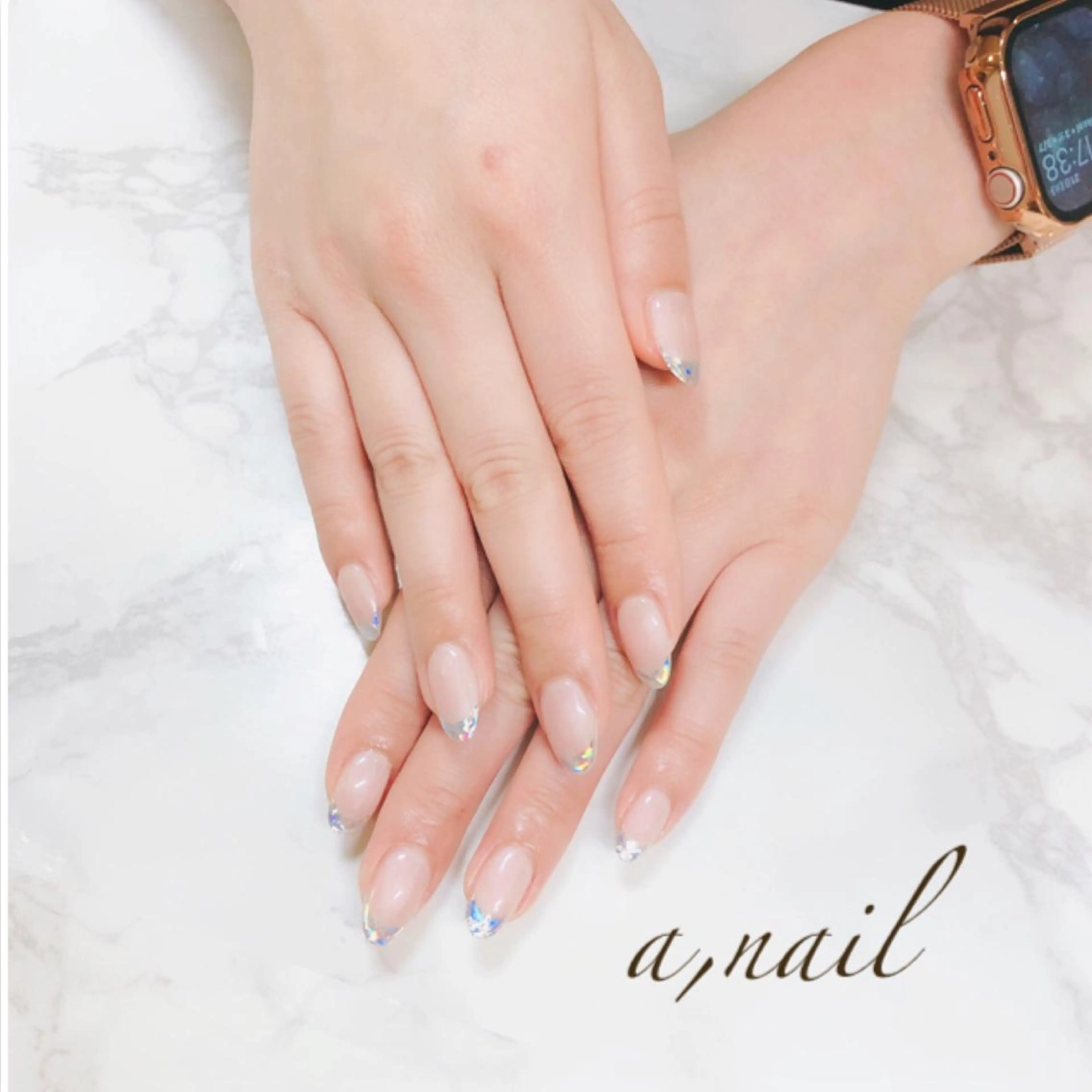 ネイル フットネイル フレンチネイル ジェルネイル ガラスフレンチ グラデーション ハンドネイル ネイルサロン エーネイルのネイルデザイン