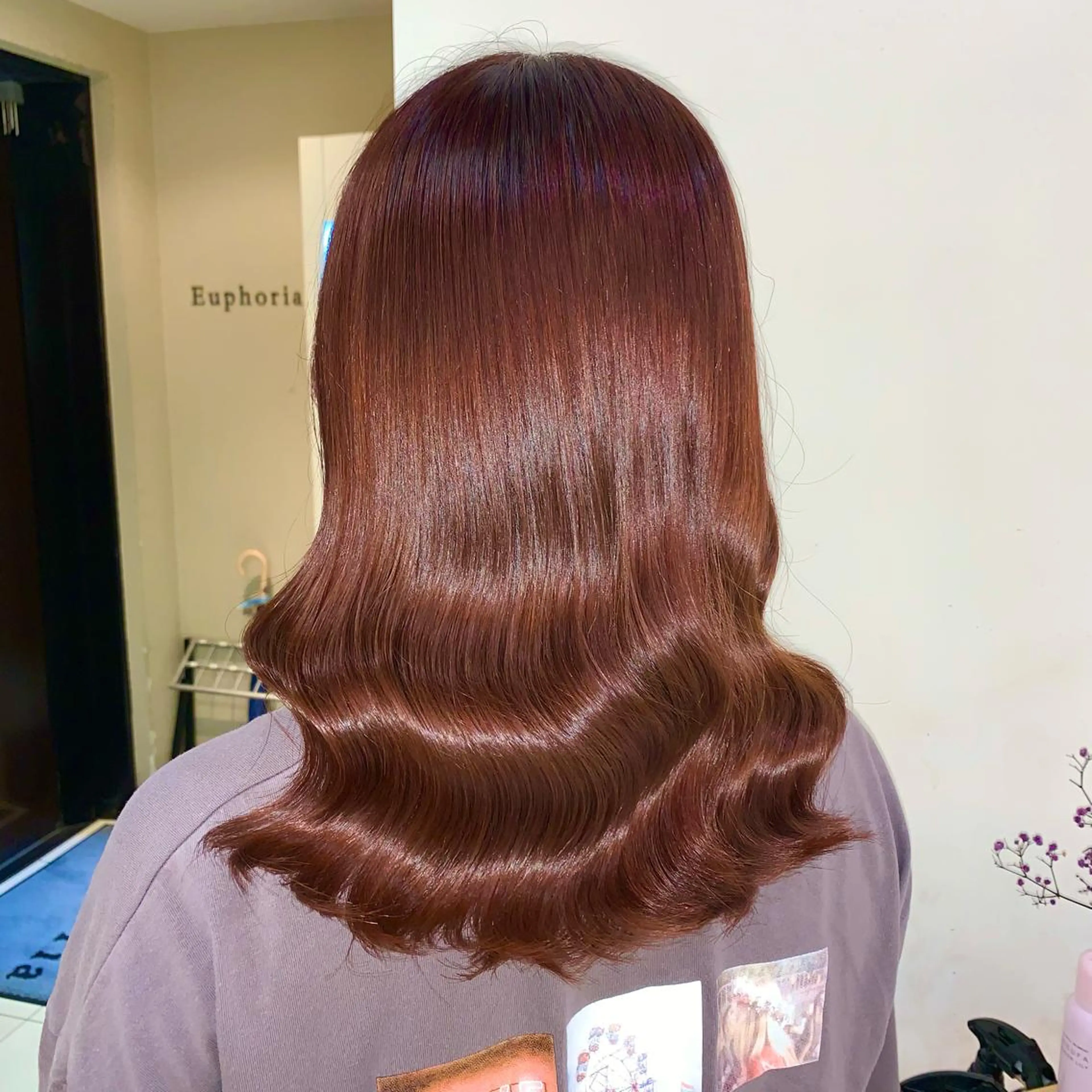 ミディアム カラー ヘアカラー トリートメント 新宿♥ハッシュカット 暖色カラー♥Unaのヘアスタイル