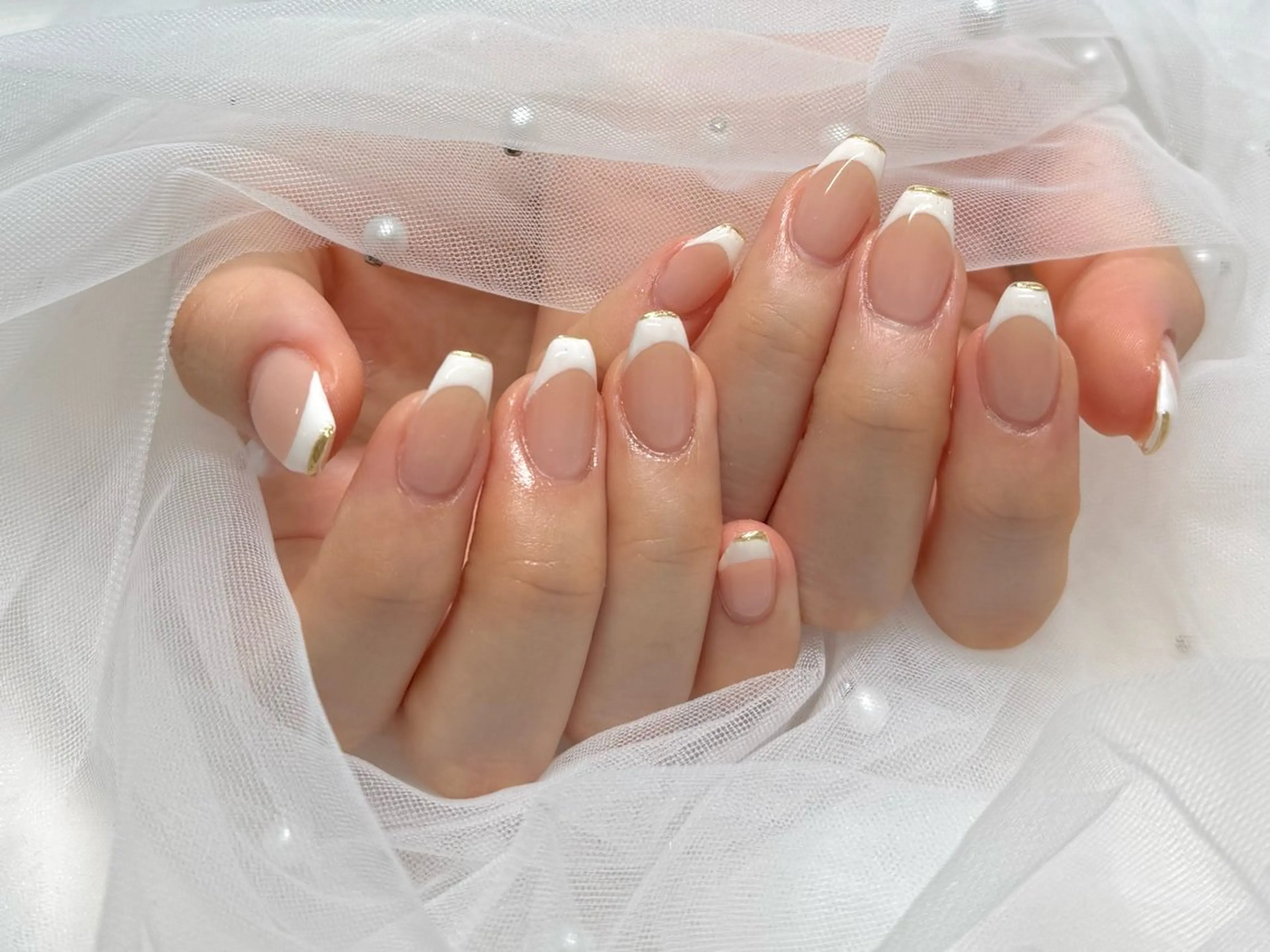 ネイル フレンチネイル ミラーネイル 持ち込み ハンドネイル 🫧Rio🫧ネイル /渋谷🫧ワンホンのネイルデザイン