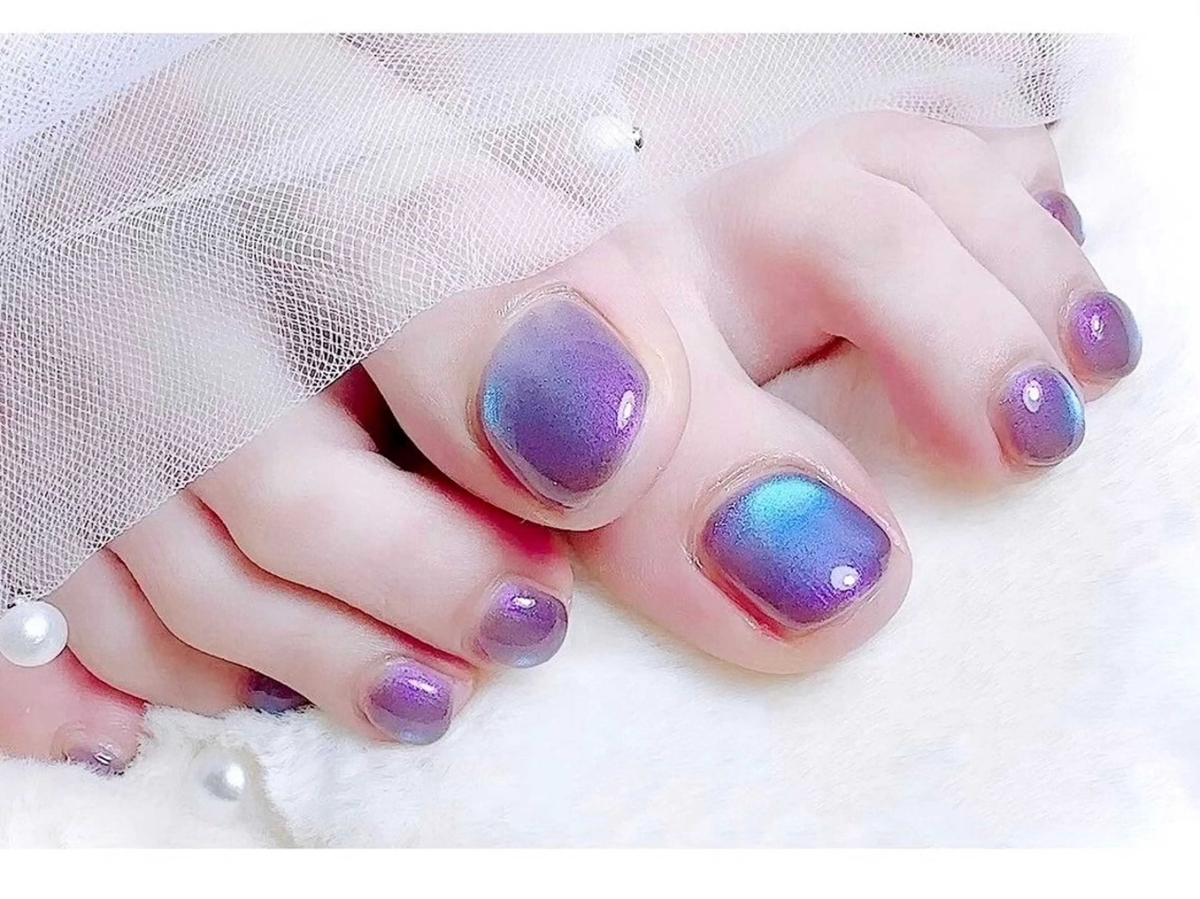 FOOT【オフなし】フットバス込み🫧‪トレンド☆マグネットネイルorフラッシュネイル 5500円★《再来＋1100円》の写真