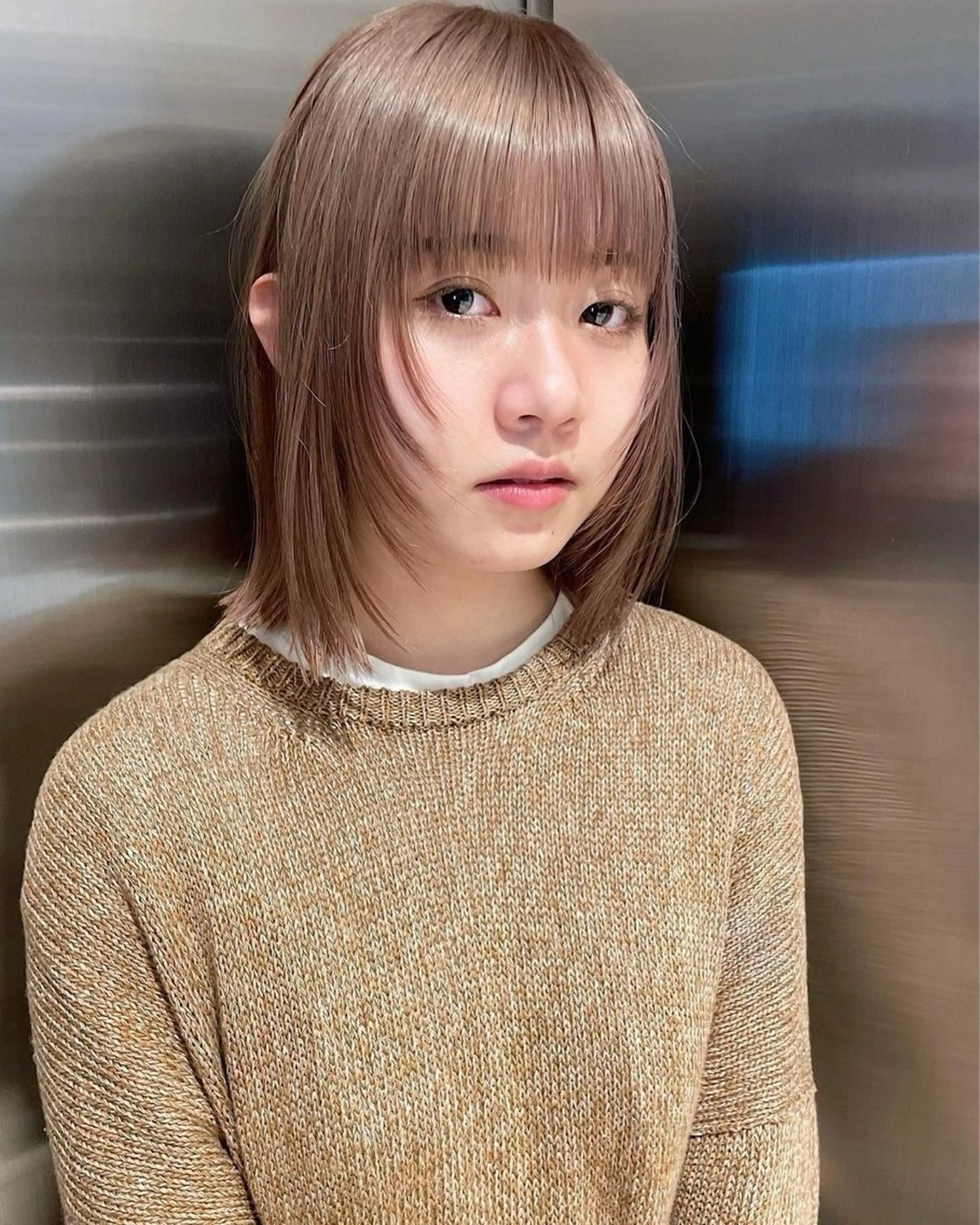 ミディアム ボブレイヤー ボブ レイヤーカット 栄/レイヤーカット /オリーブ/傑🦥のヘアスタイル