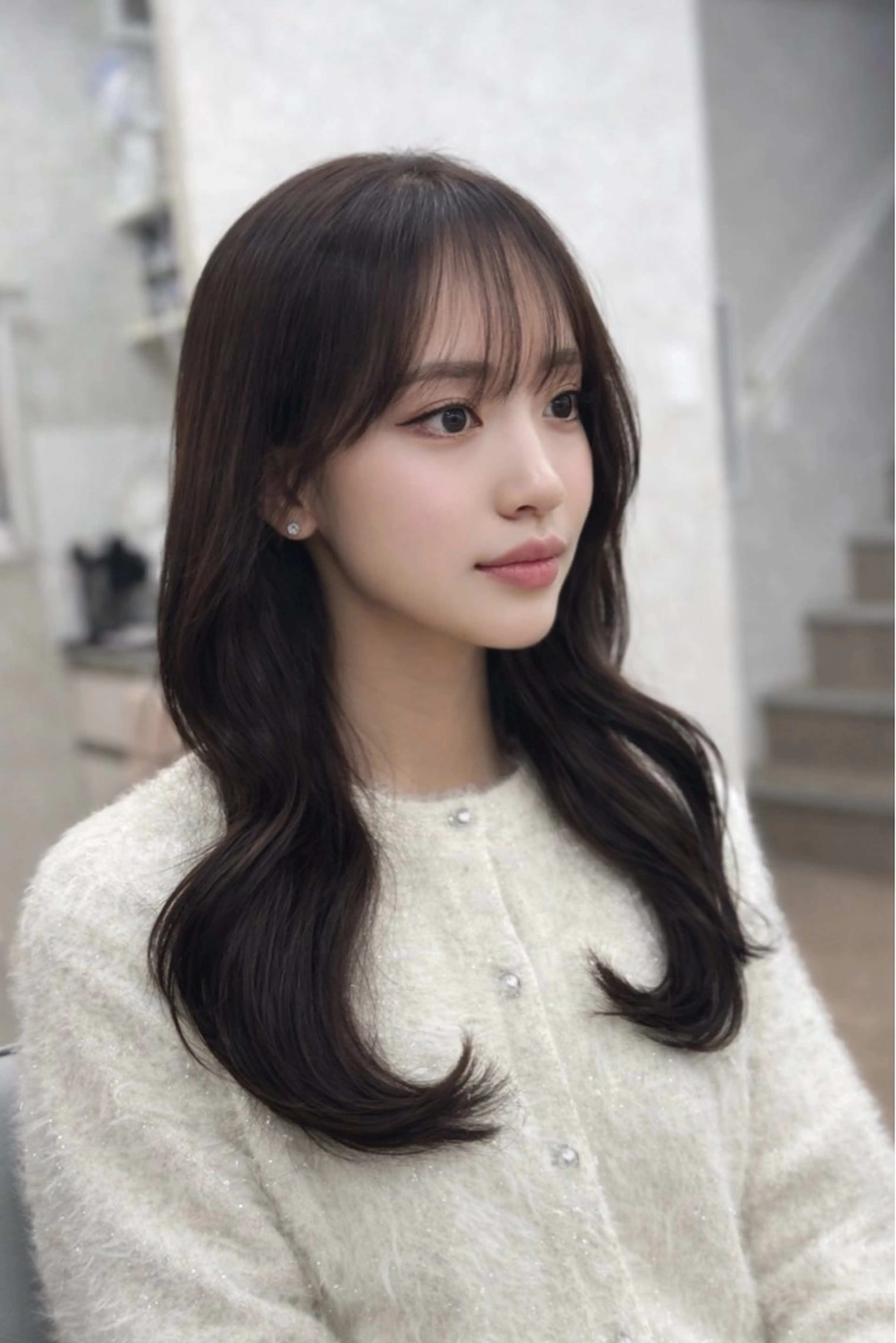 セミロング ヘアカラー トリートメント ✨韓国ヘア✨ レイヤー✂️鎌倉楓麻のヘアスタイル