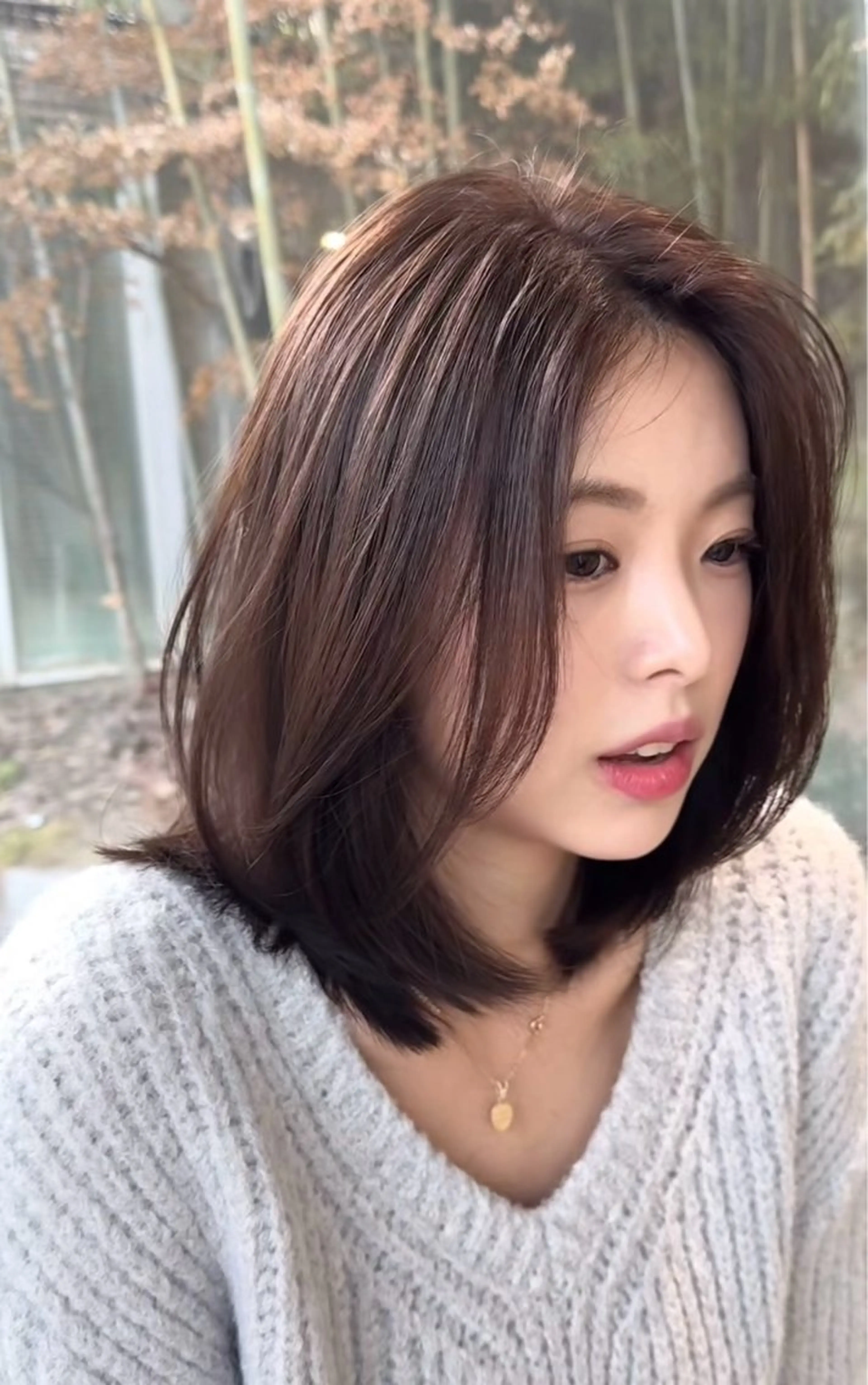 ミディアム カット トリートメント 艶レイヤー/艶髪矯正 /ケラトリ/石井のヘアスタイル