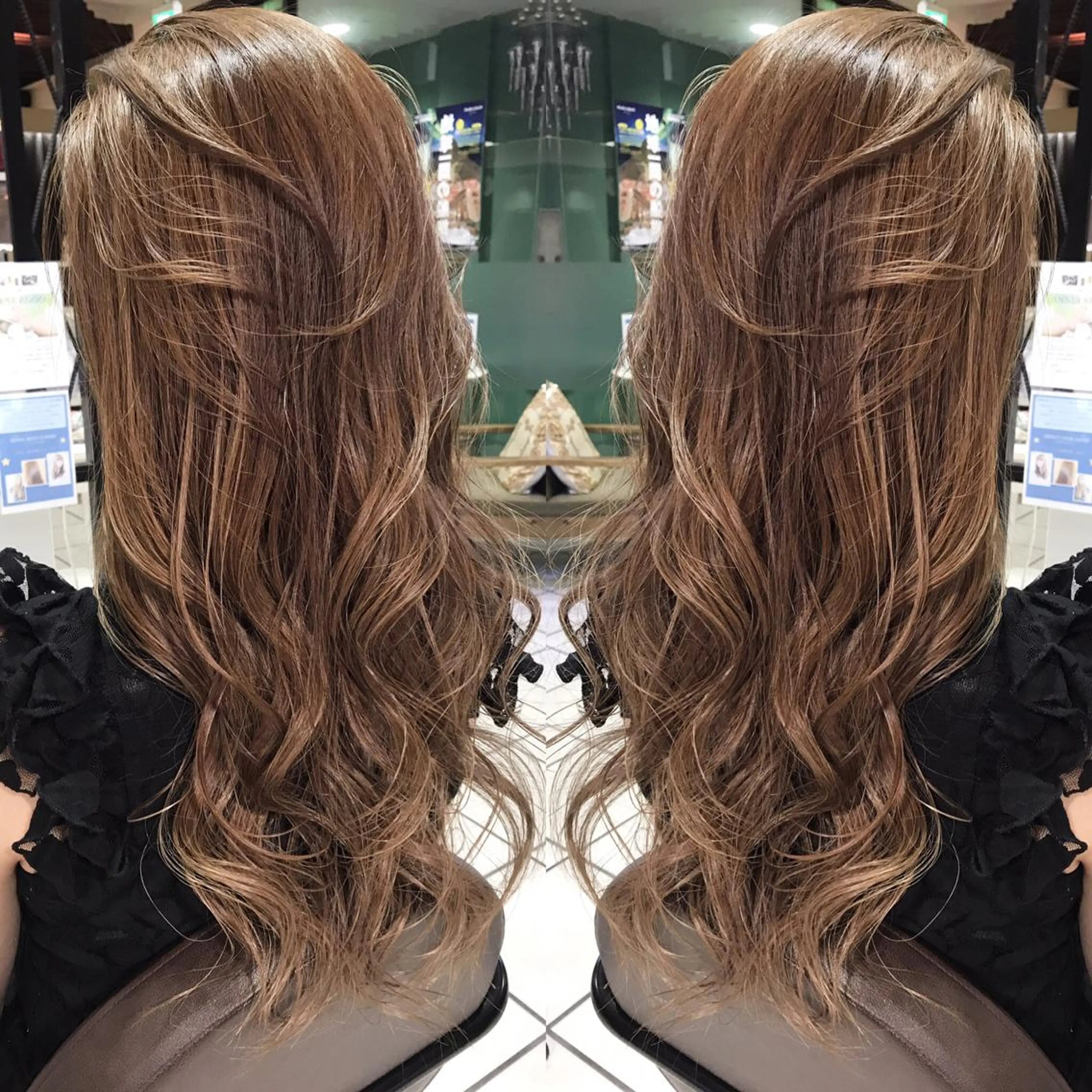 ロング カラー シールエクステ⭐️ オオミタクヤのヘアスタイル