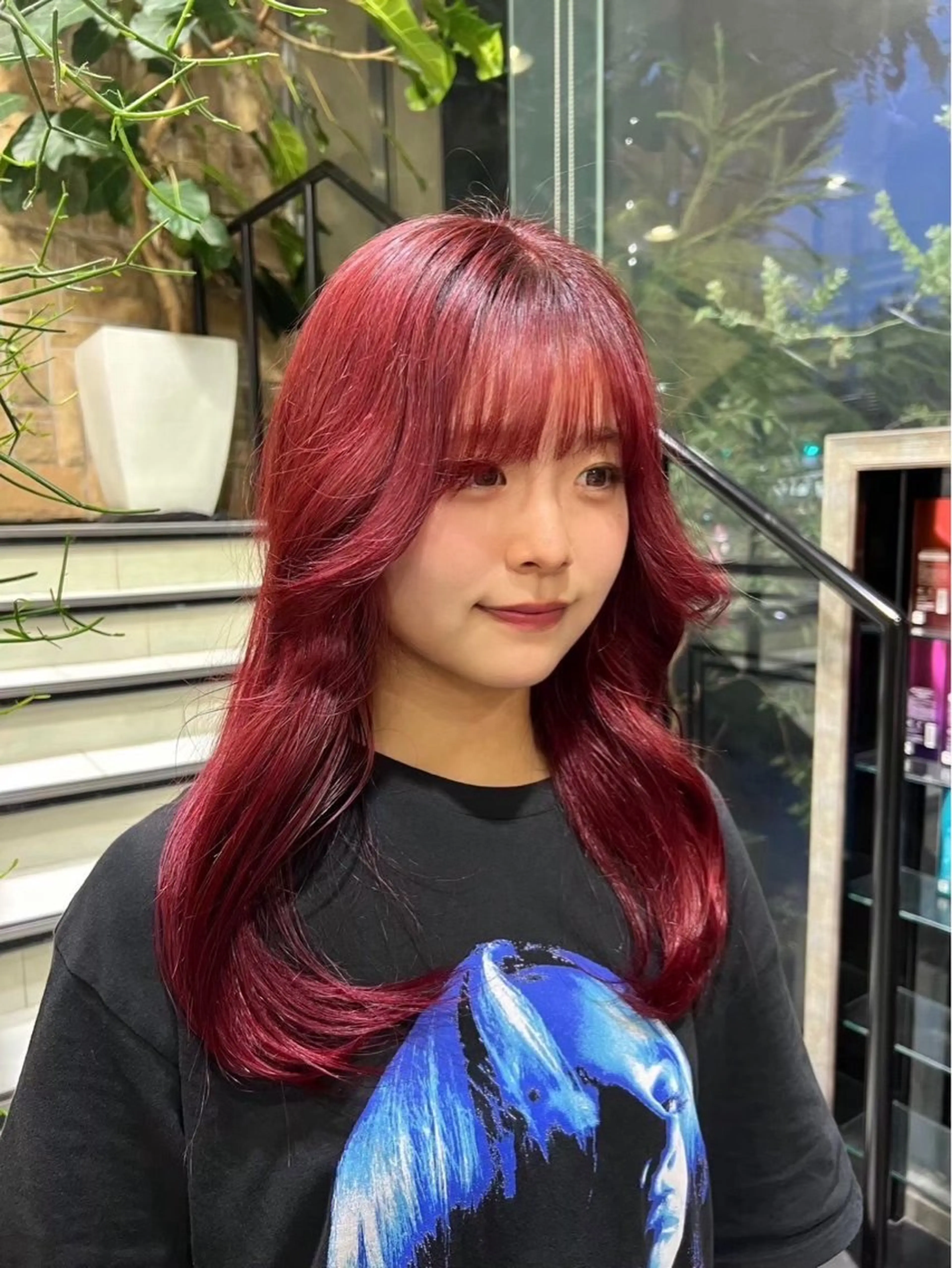 ミディアム カラー 縮毛矯正/レイヤー /カラー🎀おぐりンのヘアスタイル