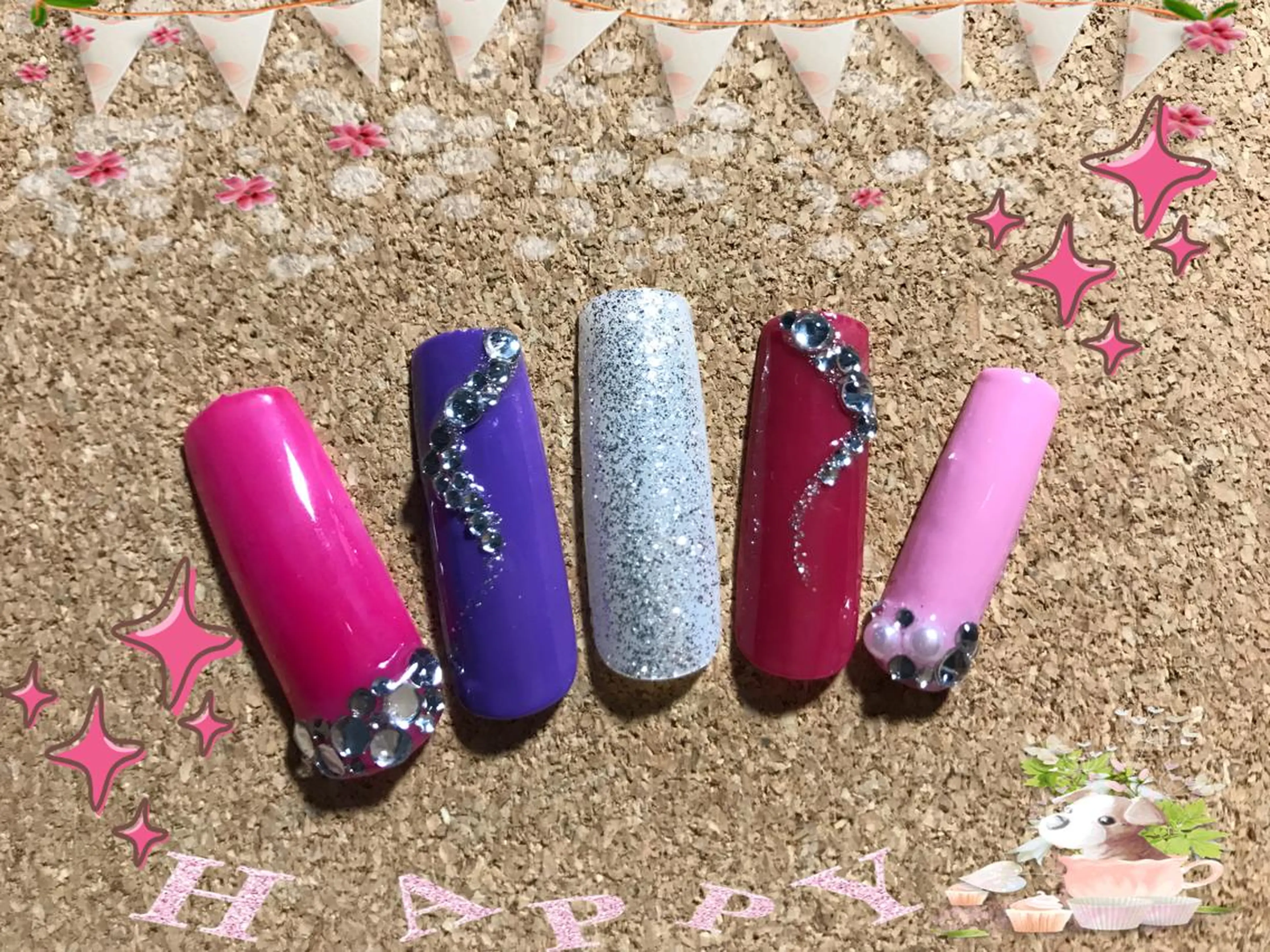 ネイル キラキラネイル ECLAT エクラ所属・寺山 千鶴のネイルデザイン