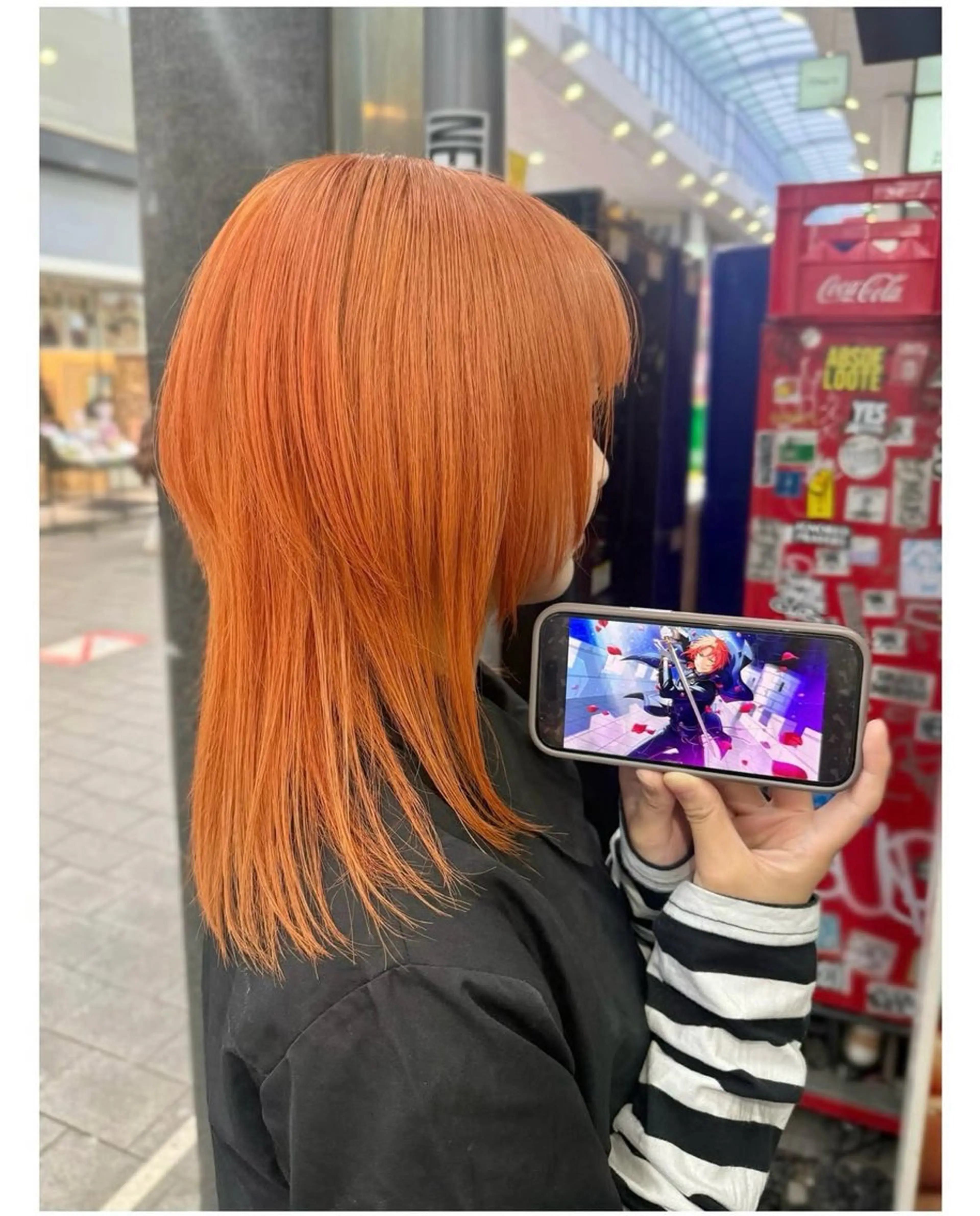 ミディアム カラー オレンジ ヘアカラー GARU-ガル-所属・TSUNO🦖 派手髪/オタク美容師のヘアスタイル