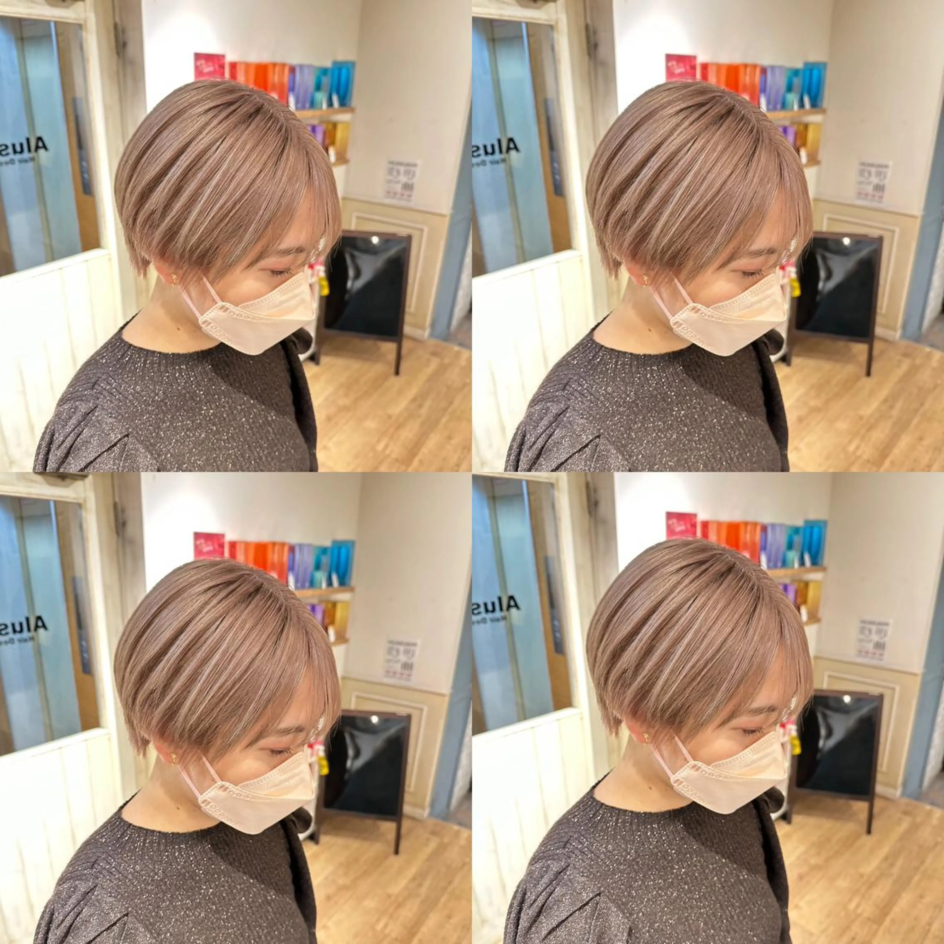 ショート カラー ヘアカラー トリートメント ご予約 宜しくお願いします！のヘアスタイル