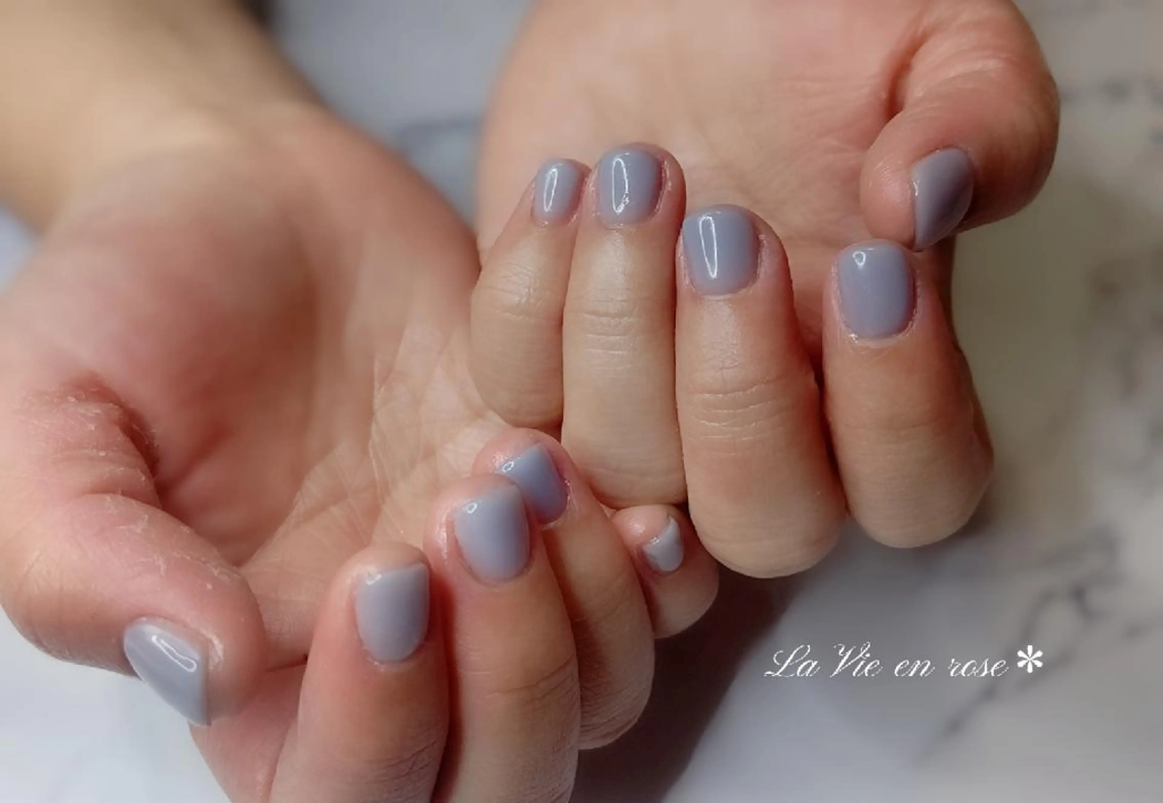 ネイル ワンカラーネイル ラヴィアン ローズのネイルデザイン