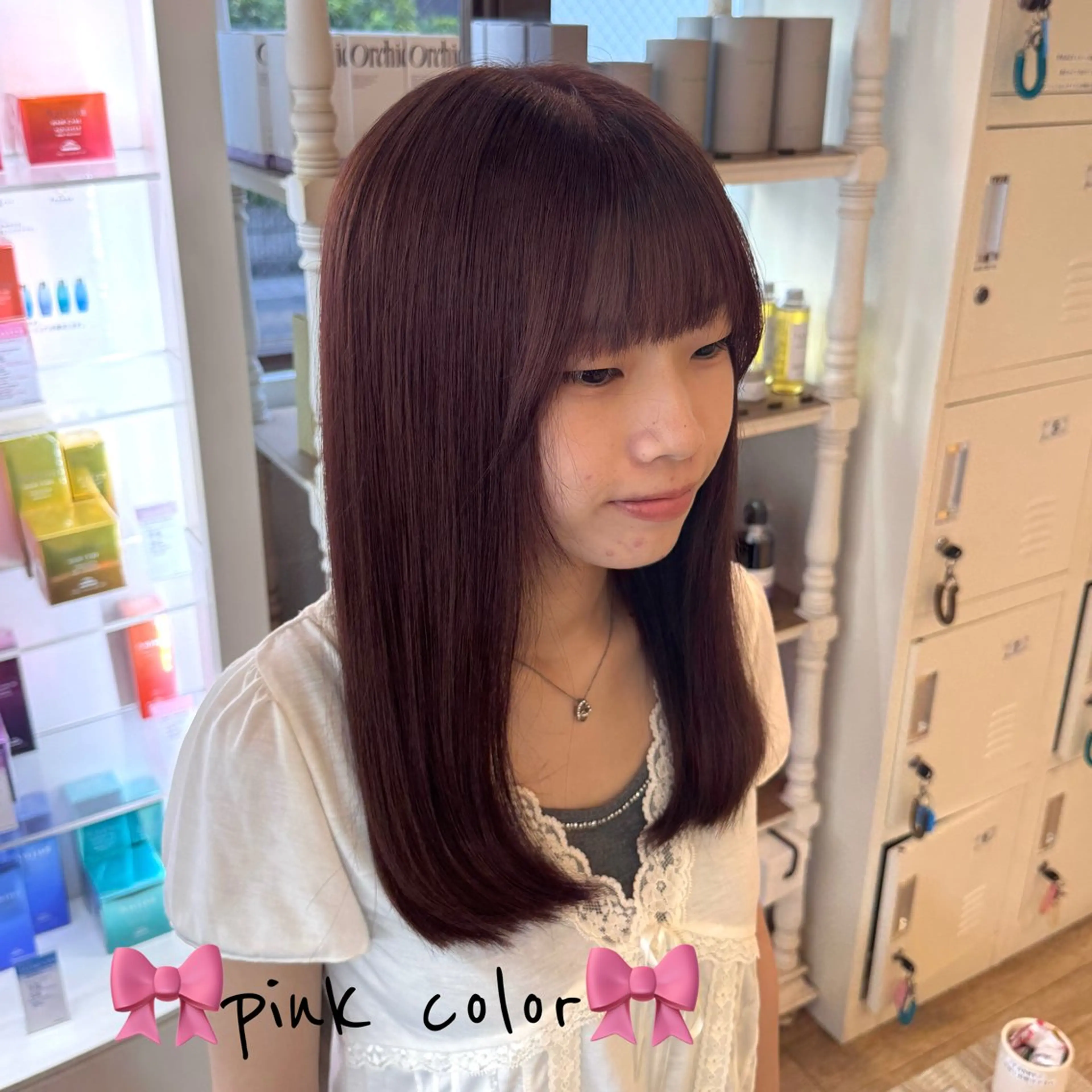 ミディアム カラー トリートメント ヘアカラー ボブカット/ むなかたももか🐾のヘアスタイル