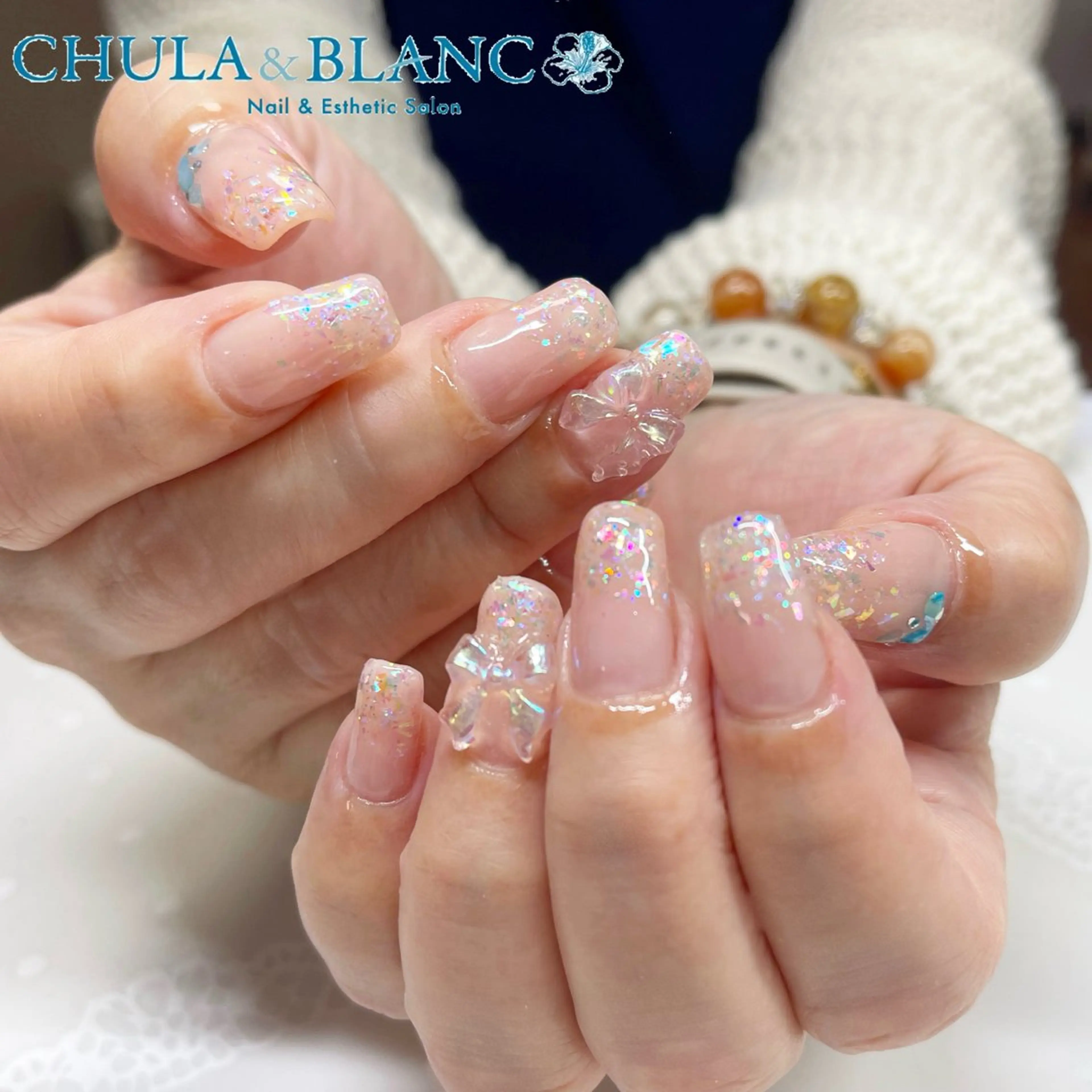 【オフ無】🩷自爪ちょい足しデザイン　¥7,200​〜​の写真