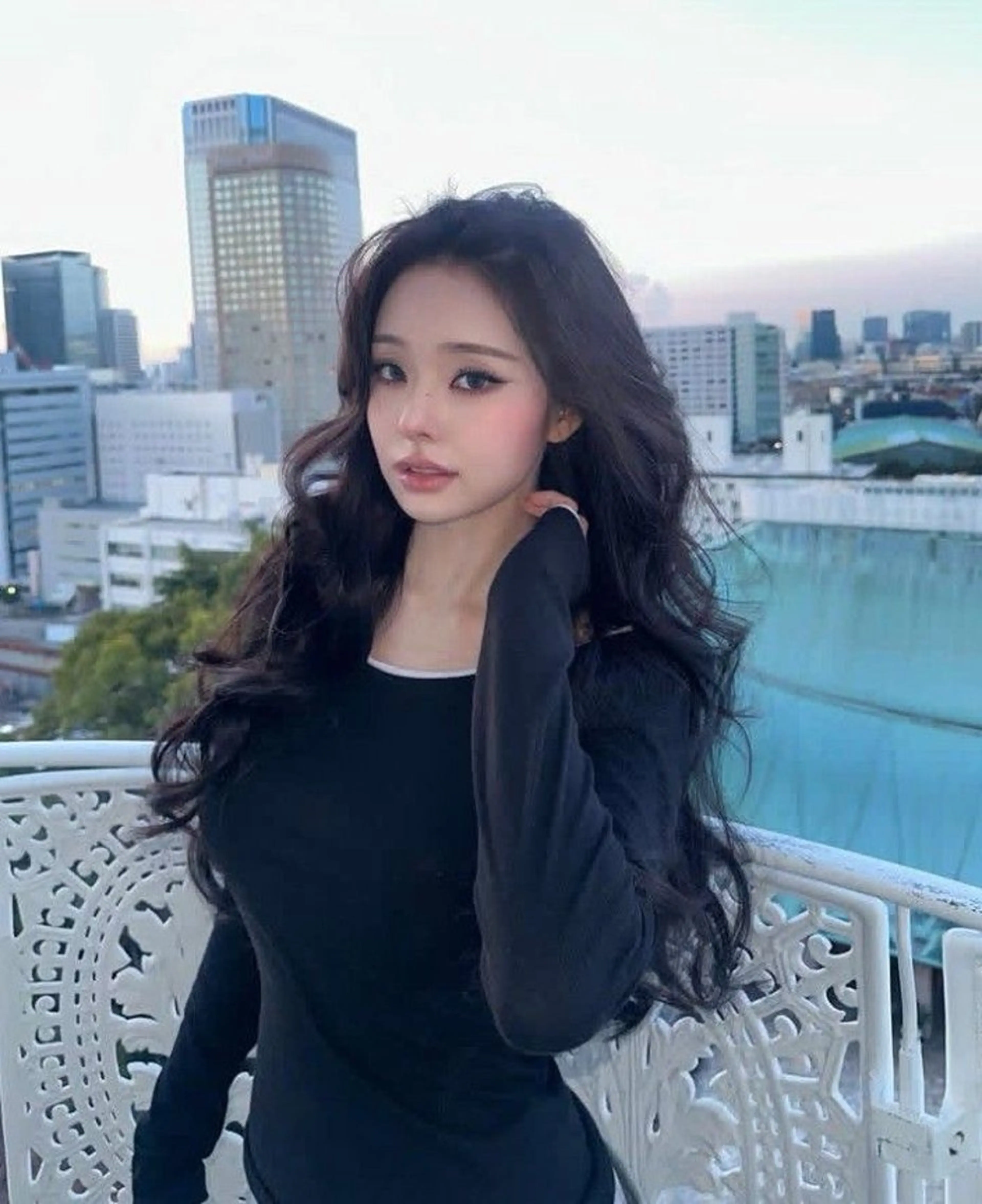 ロング カラー カット ヘアカラー 韓国風暗髪ヘア🤍 🫧MIREIのヘアスタイル