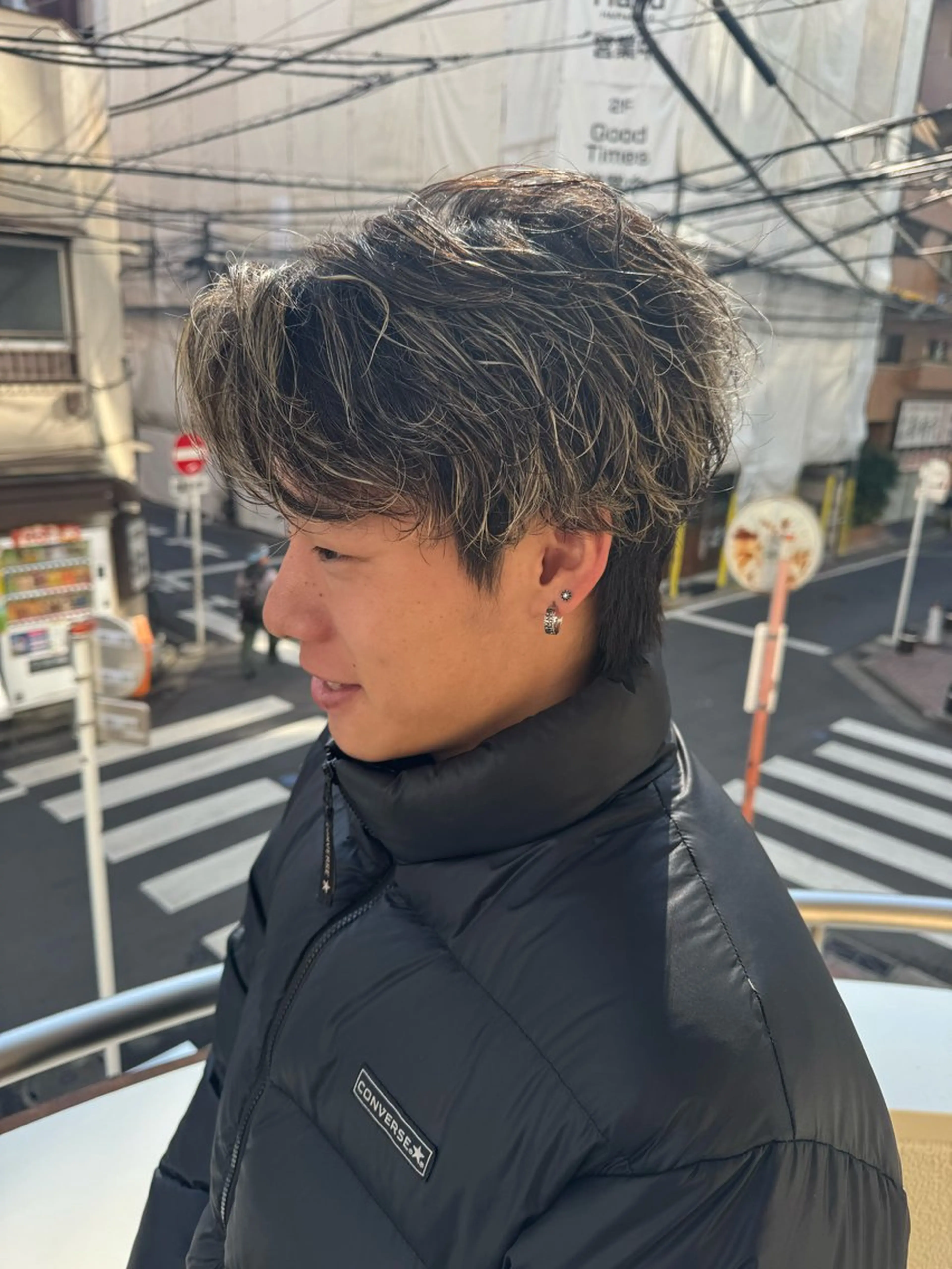 パーマ メンズ カット パーマ メンズ特化 センターパート特化のヘアスタイル