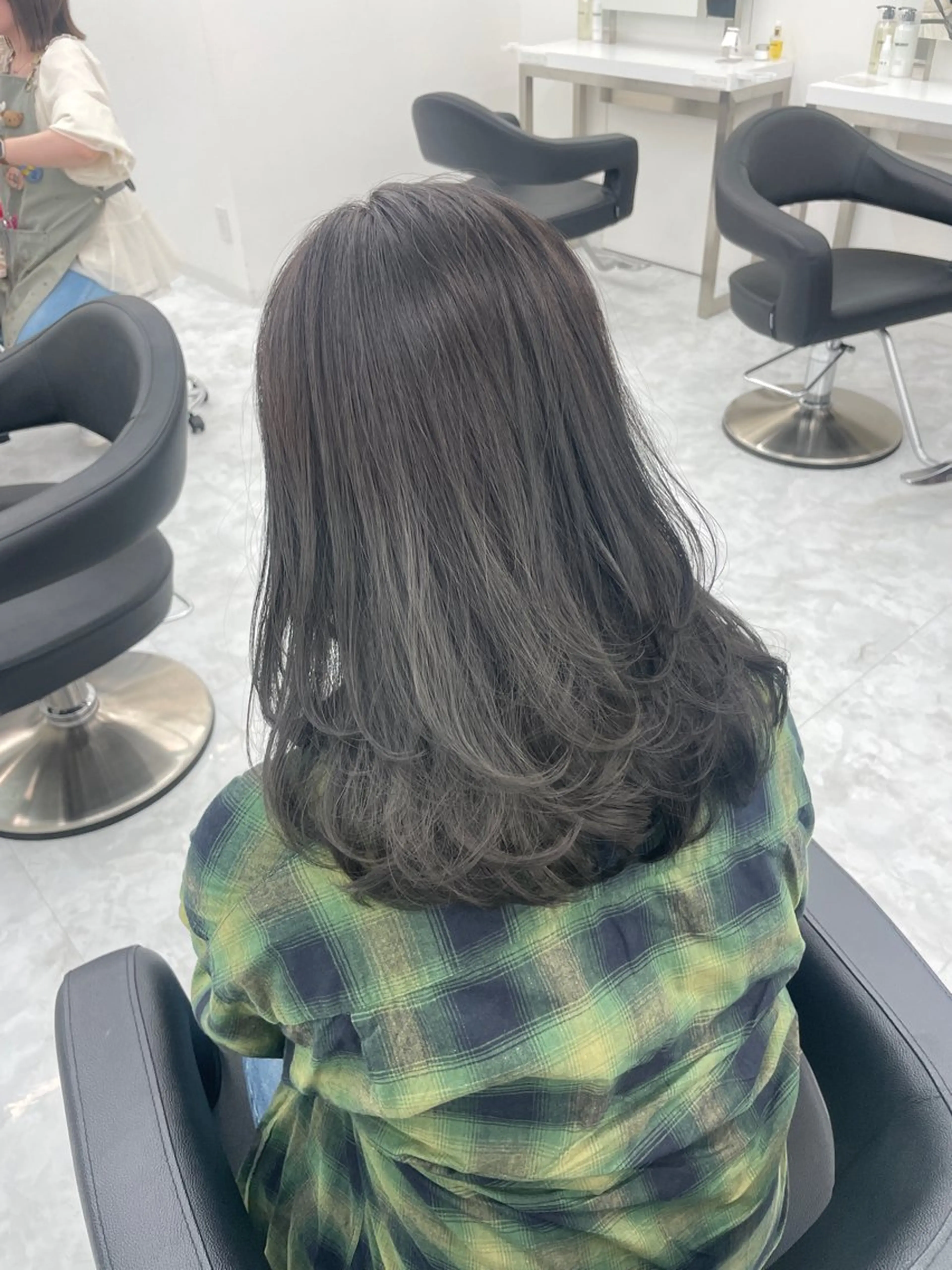 セミロング カット ヘアカラー トリートメント MOE 福岡韓国ヘア✧︎のヘアスタイル