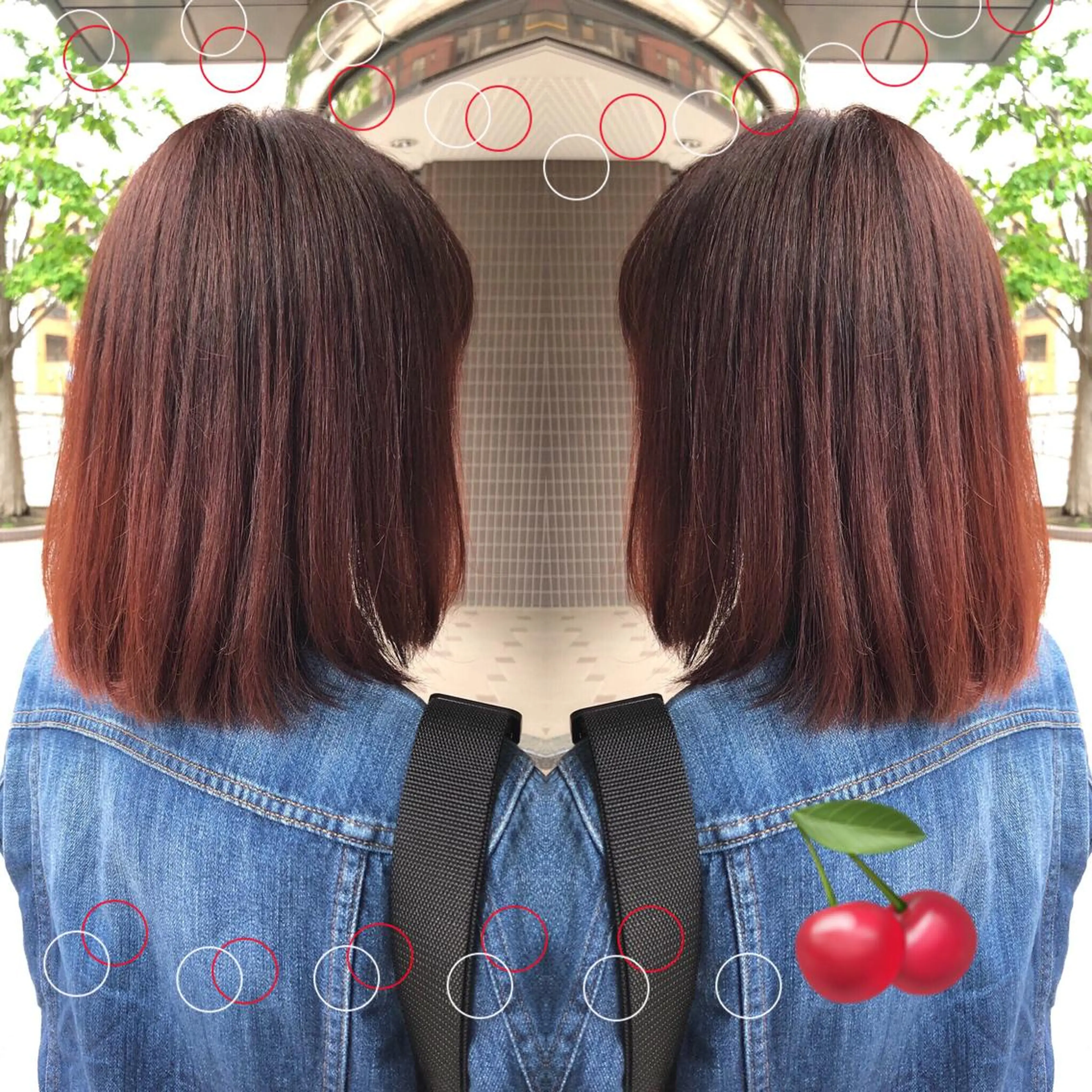 カラー レッドカラー 後藤 陽花子のヘアスタイル