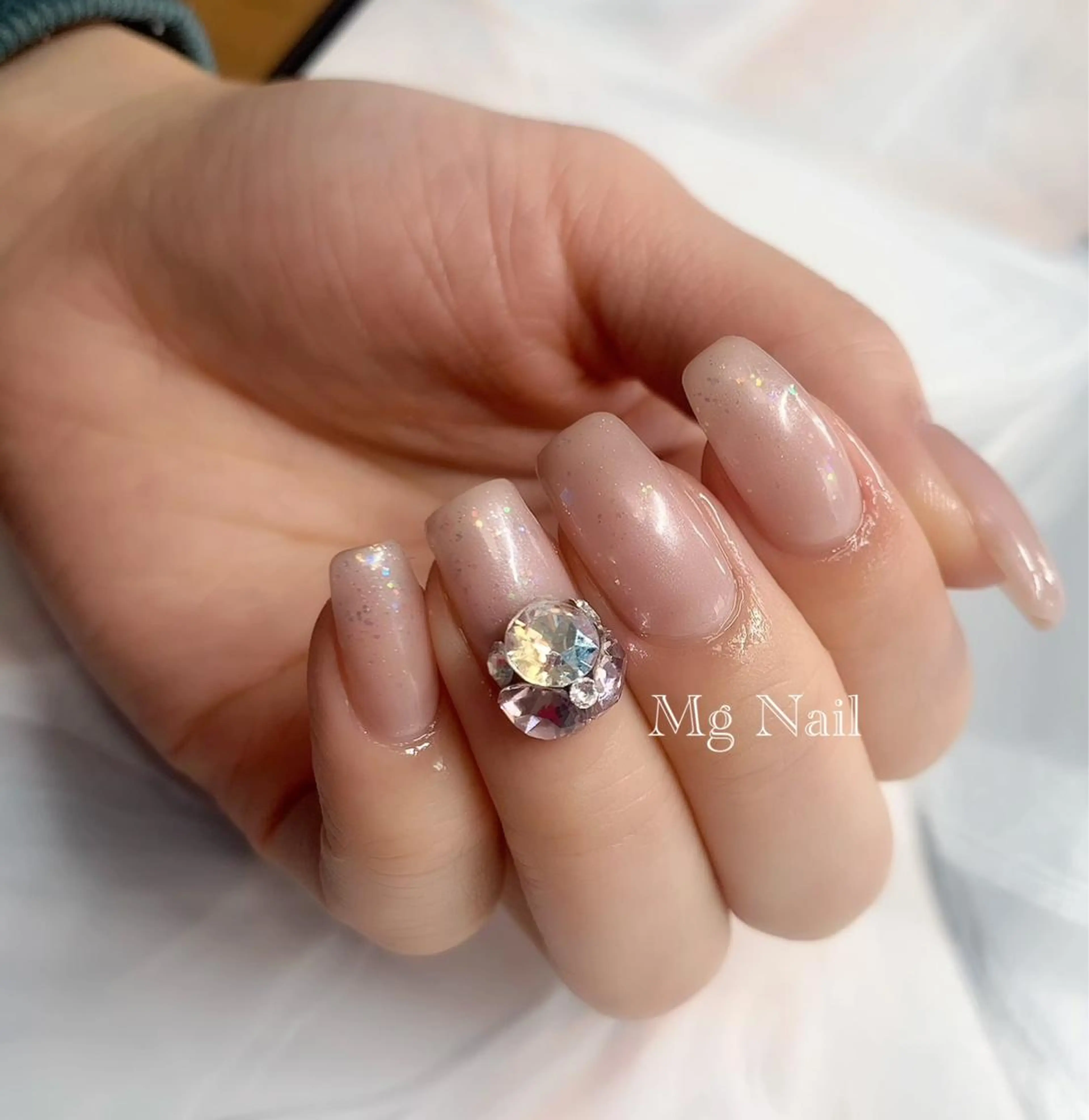 ネイル ジェルネイル シンプルネイル スクエアネイル 冬ネイル クリスマス Mg Nail所属・Mg Nailのネイルデザイン