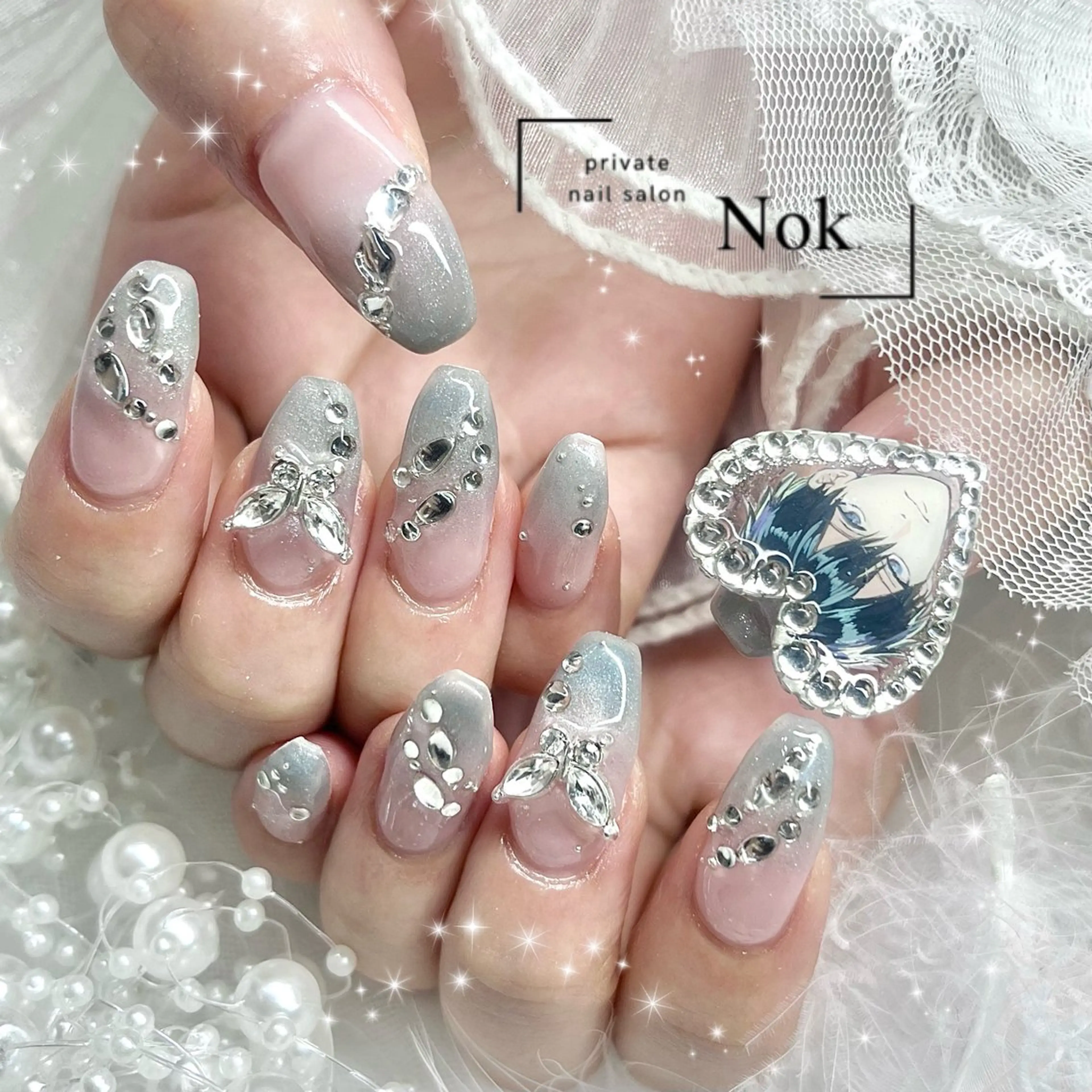 ネイル ハート ハンドネイル 池袋痛ネイル Nok. 渡辺のネイルデザイン