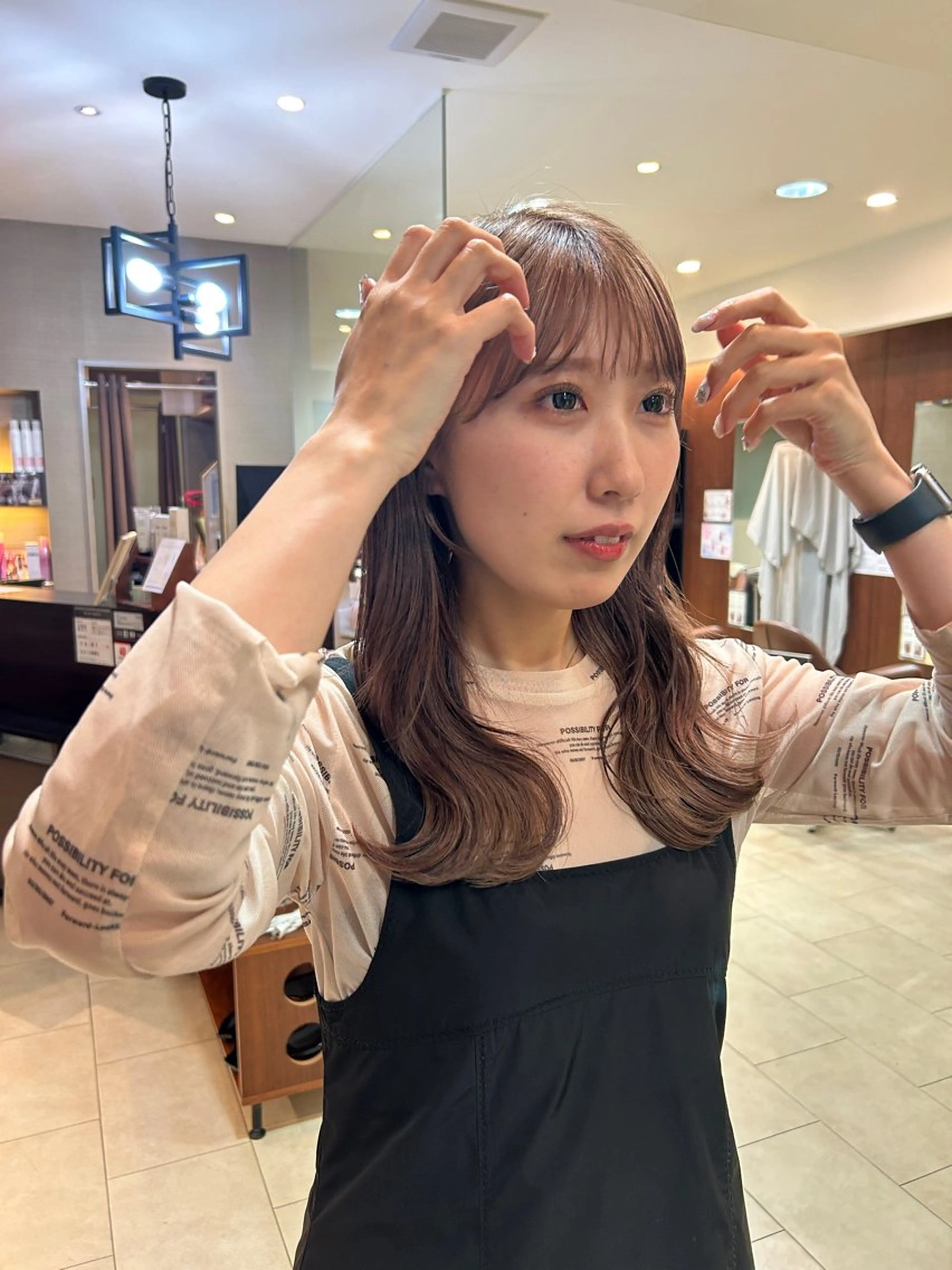 セミロング カラー ヘアカラー 甲斐 司のヘアスタイル