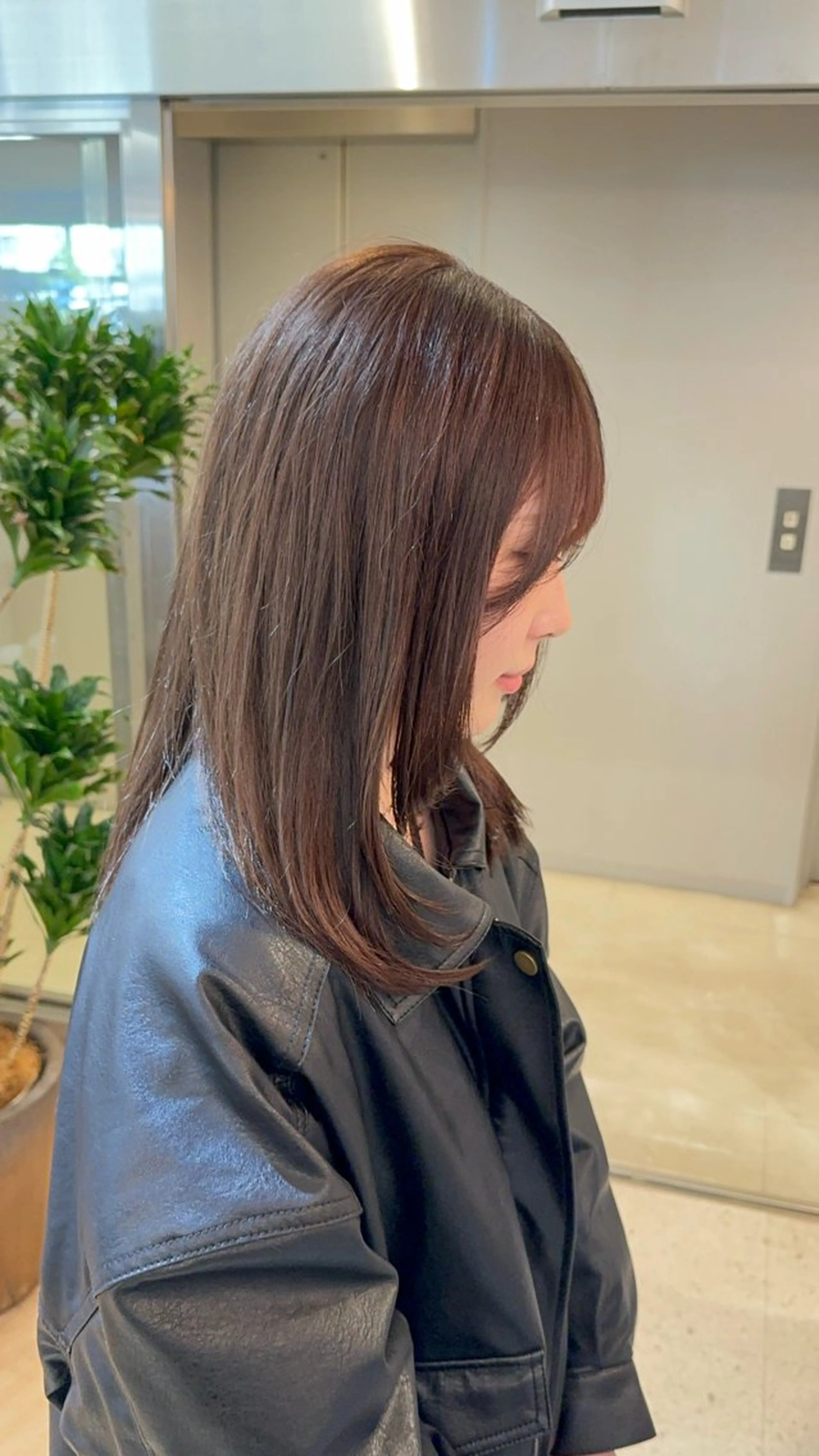 セミロング 顔周りカット レイヤーカット 箕面/ボブ/ 髪質改善/加藤優眞のヘアスタイル