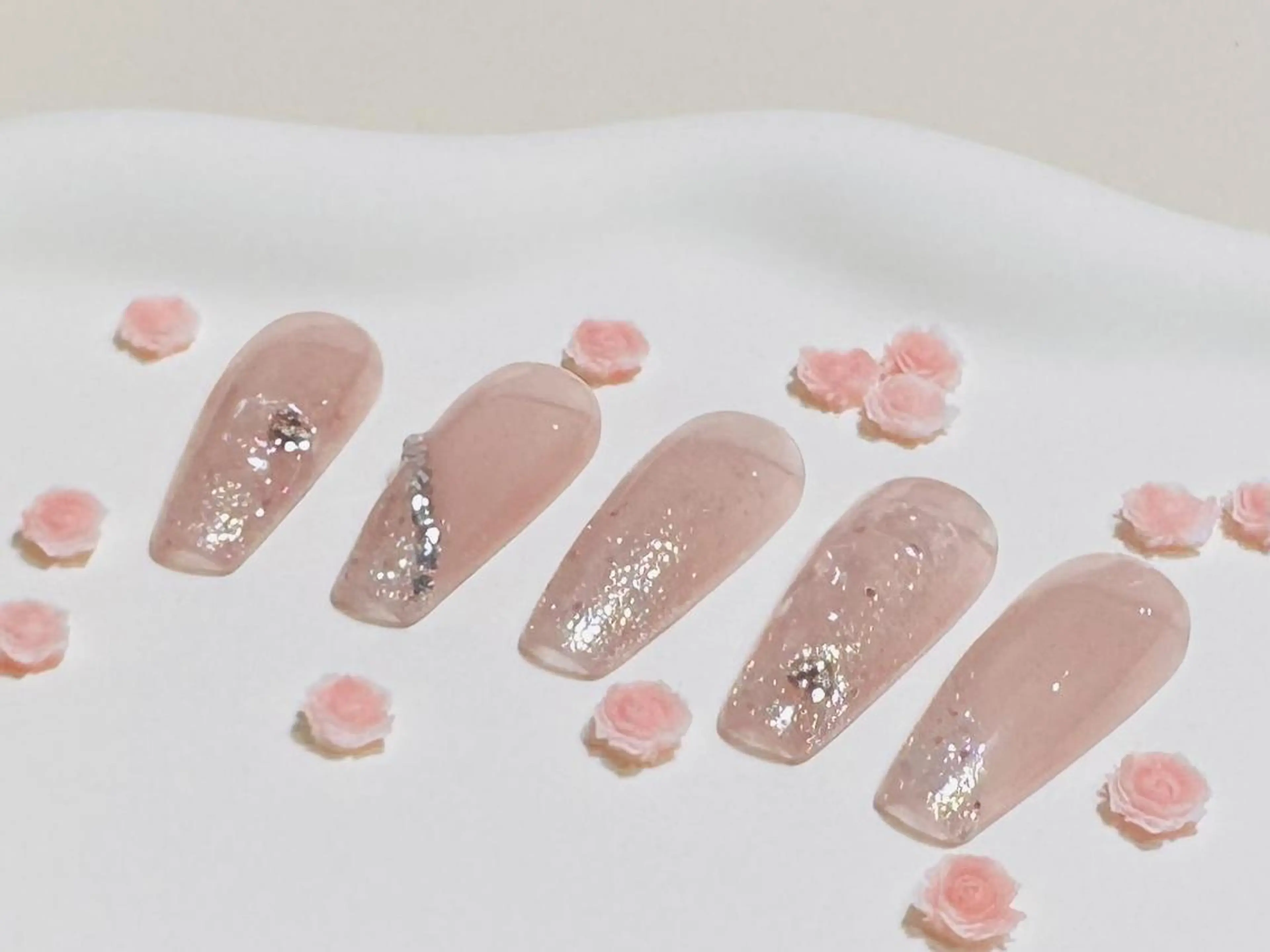 ネイル フットネイル フレンチネイル ジェルネイル ガラスフレンチ 韓国ネイル ハンドネイル ハンドケア MoriseNail 原宿店のネイルデザイン