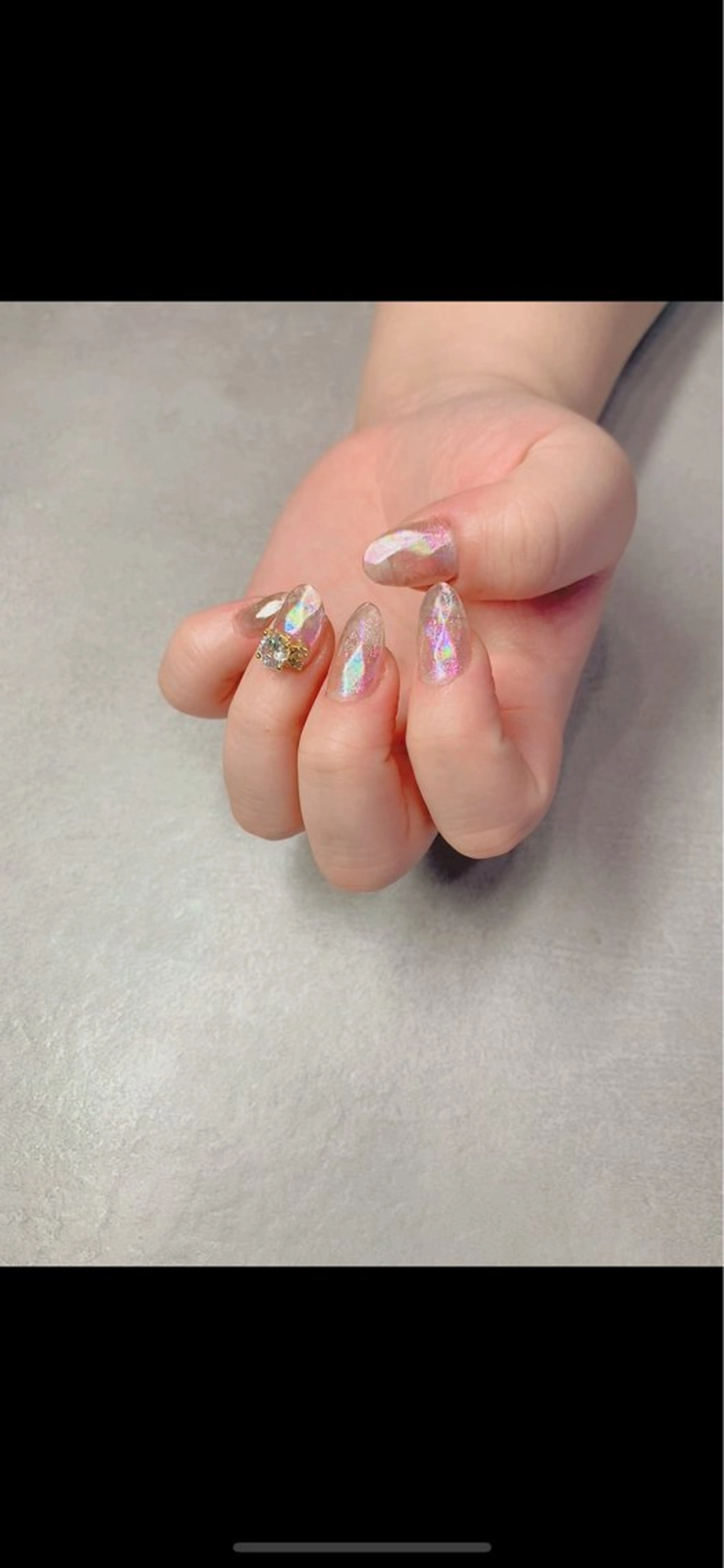 ネイル オーロラネイル ミラーネイル 持ち込み ハンドネイル SK nailのネイルデザイン