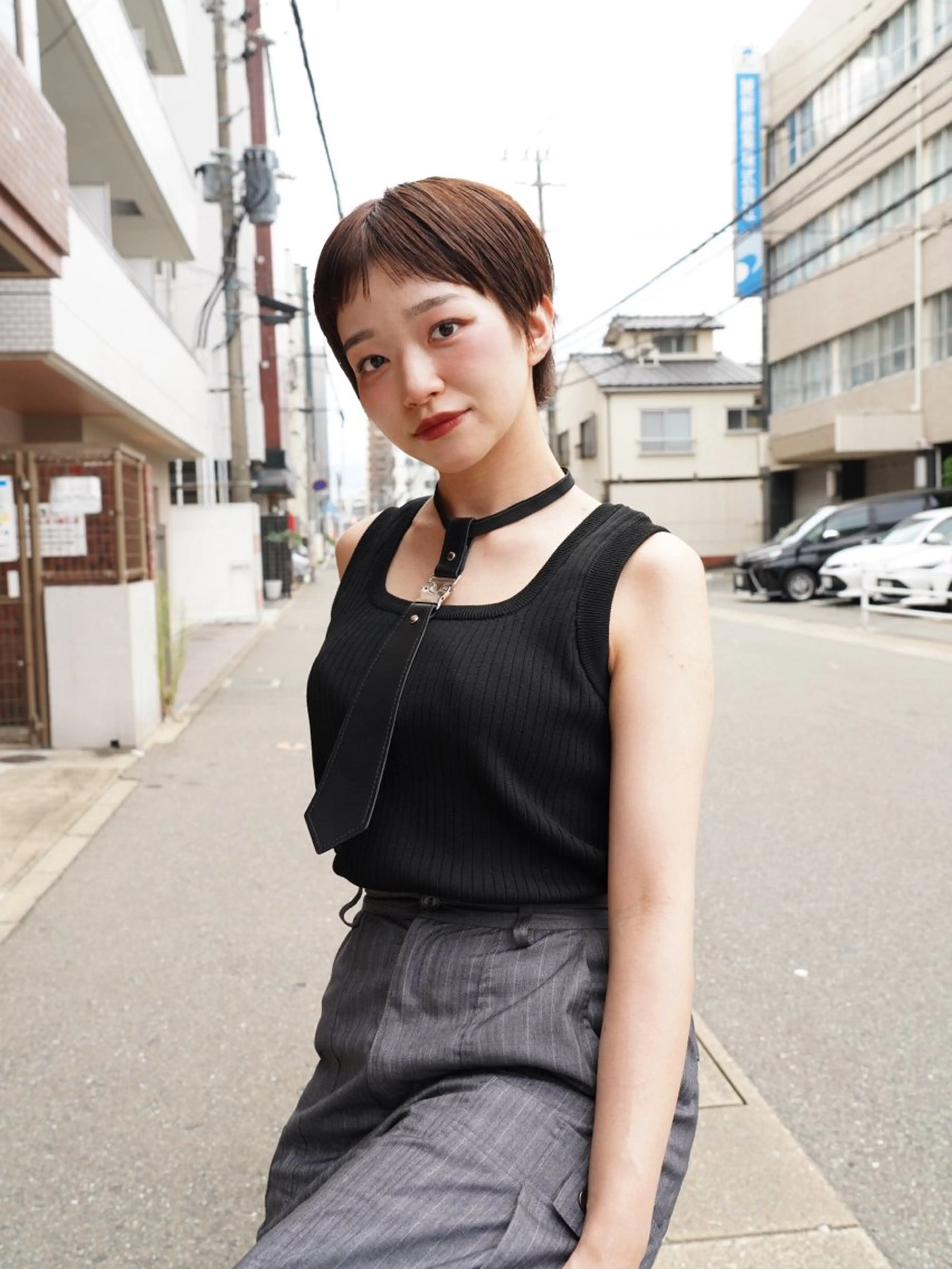 ショート カラー ブラウンカラー 透明感カラー ショートヘア 小顔カット mirai/レイヤー ボブ/ショートのヘアスタイル