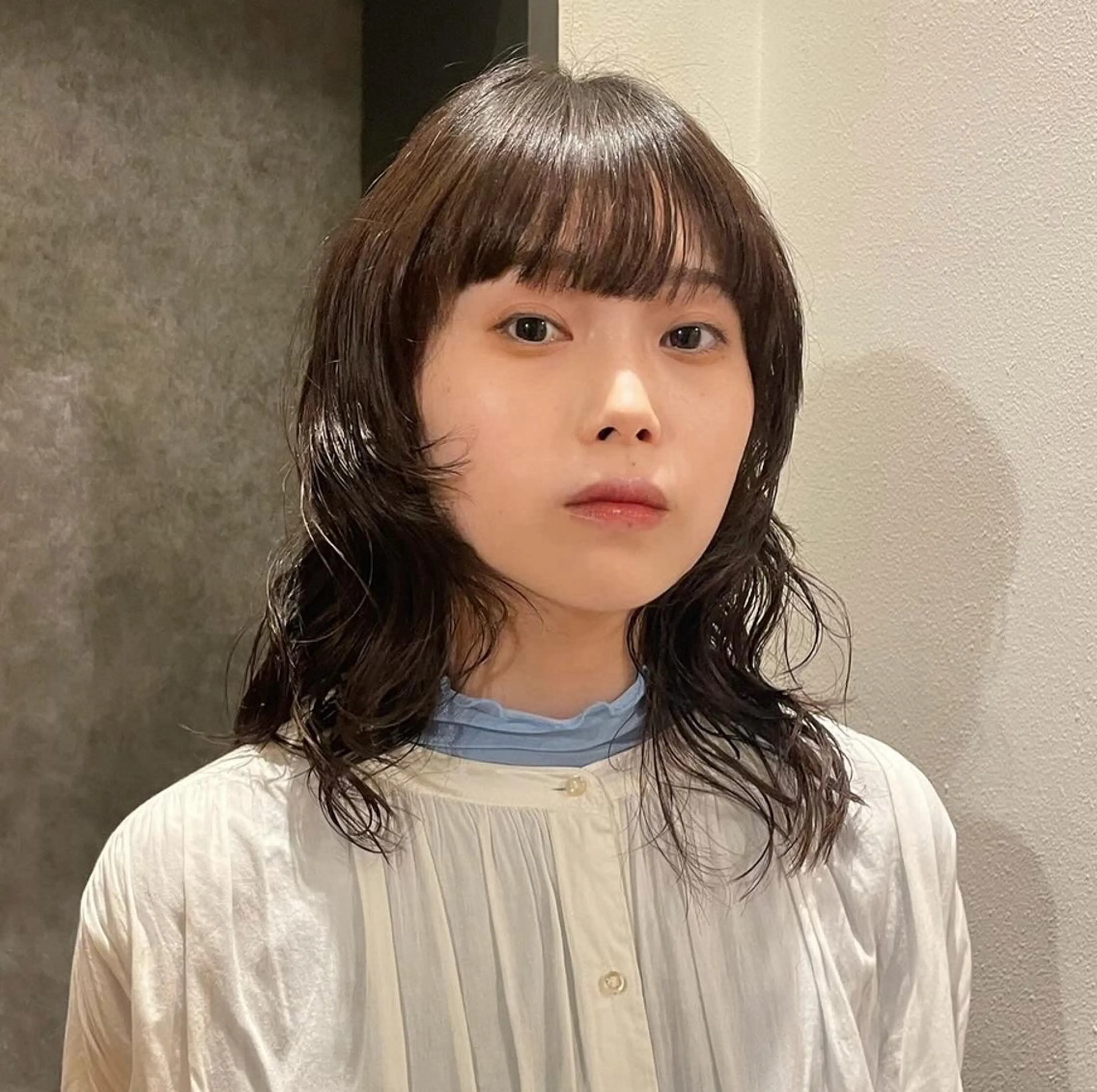 ミディアム パーマ ミディアムパーマ レイヤーカット ウルフカット ウルフレイヤー tete nico所属・似合わせ/ヘアカラー nanami🌸のヘアスタイル