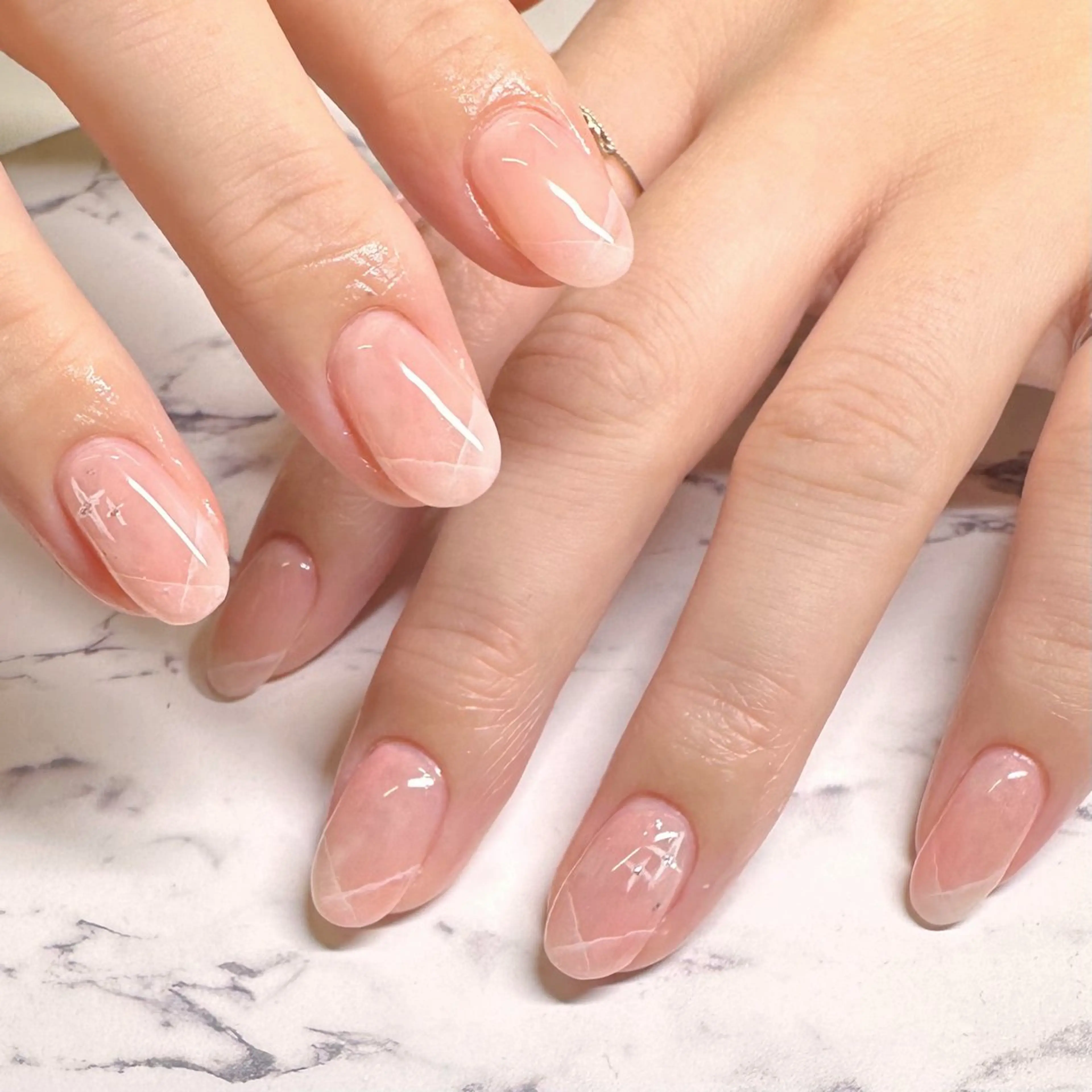 ネイル アートネイル フレンチネイル レース ニュアンスネイル ハンドネイル I_p4ce所属・I_p4ce 🍊あい🍊のネイルデザイン