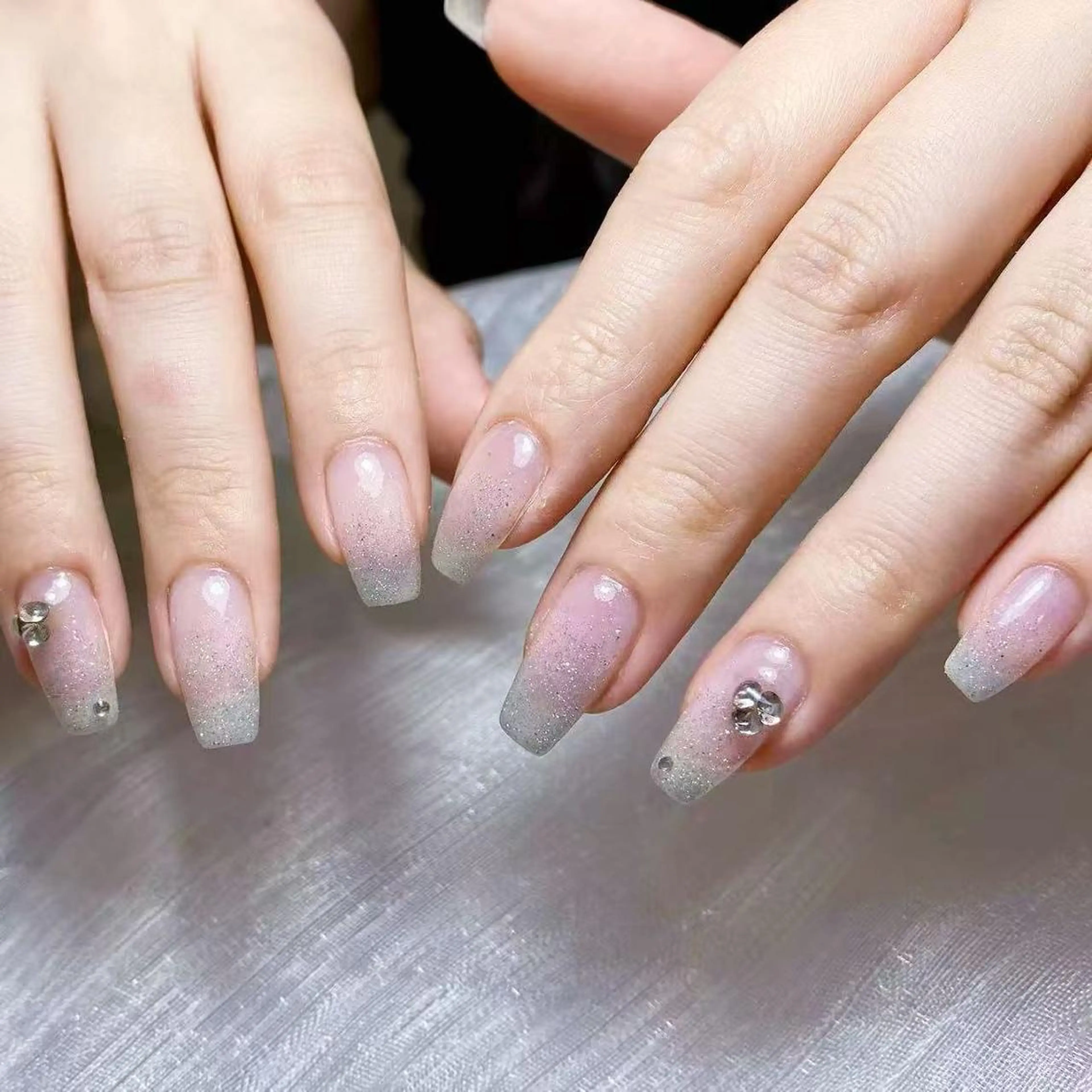 ネイル アートネイル オーロラネイル ガーリー キラキラネイル 韓国ネイル ハンドネイル diamond ♥のネイルデザイン