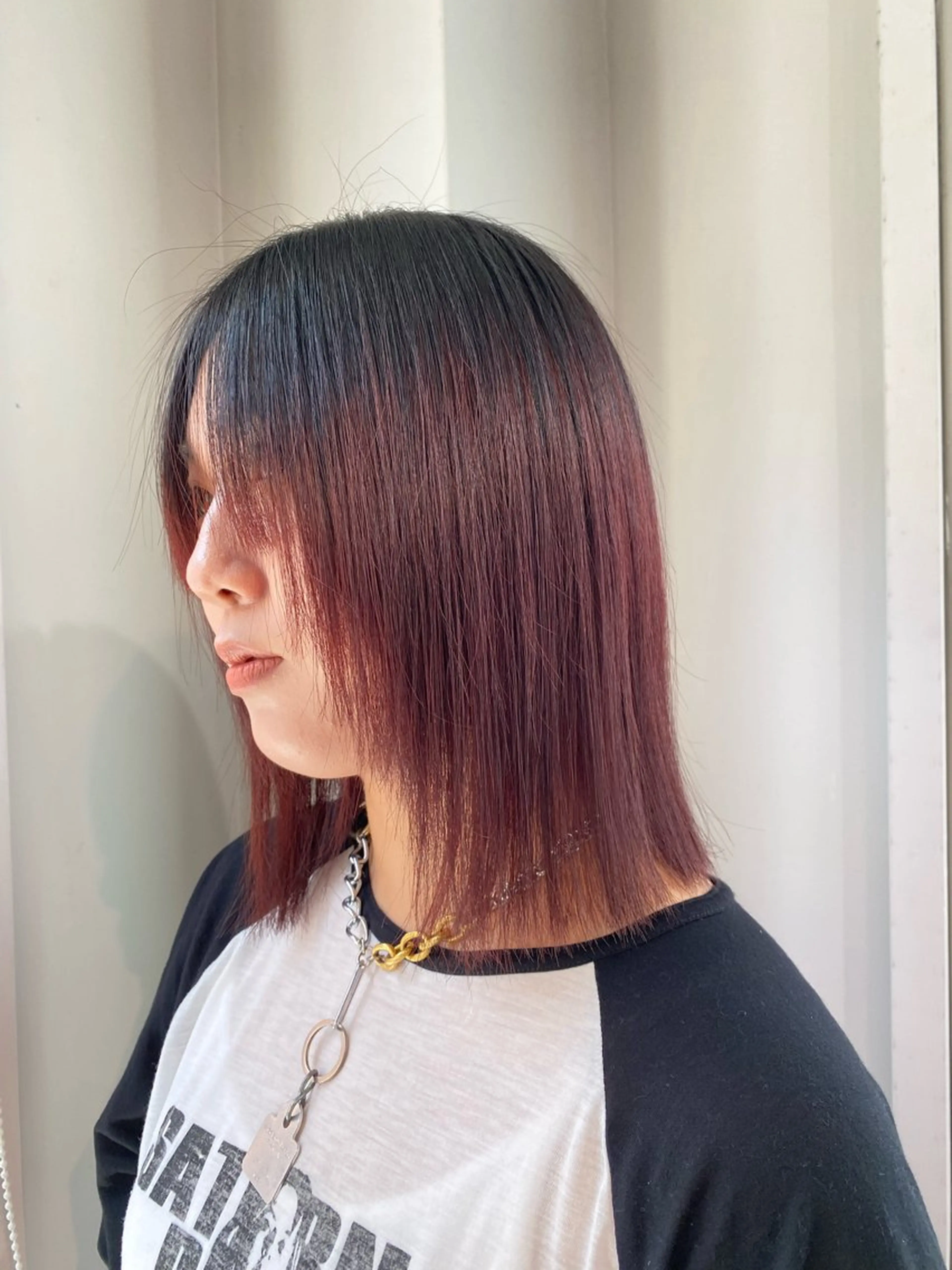 カラー ヘアカラー トリートメント や ぎ /神戸美容室 /顔まわりレイヤーのヘアスタイル