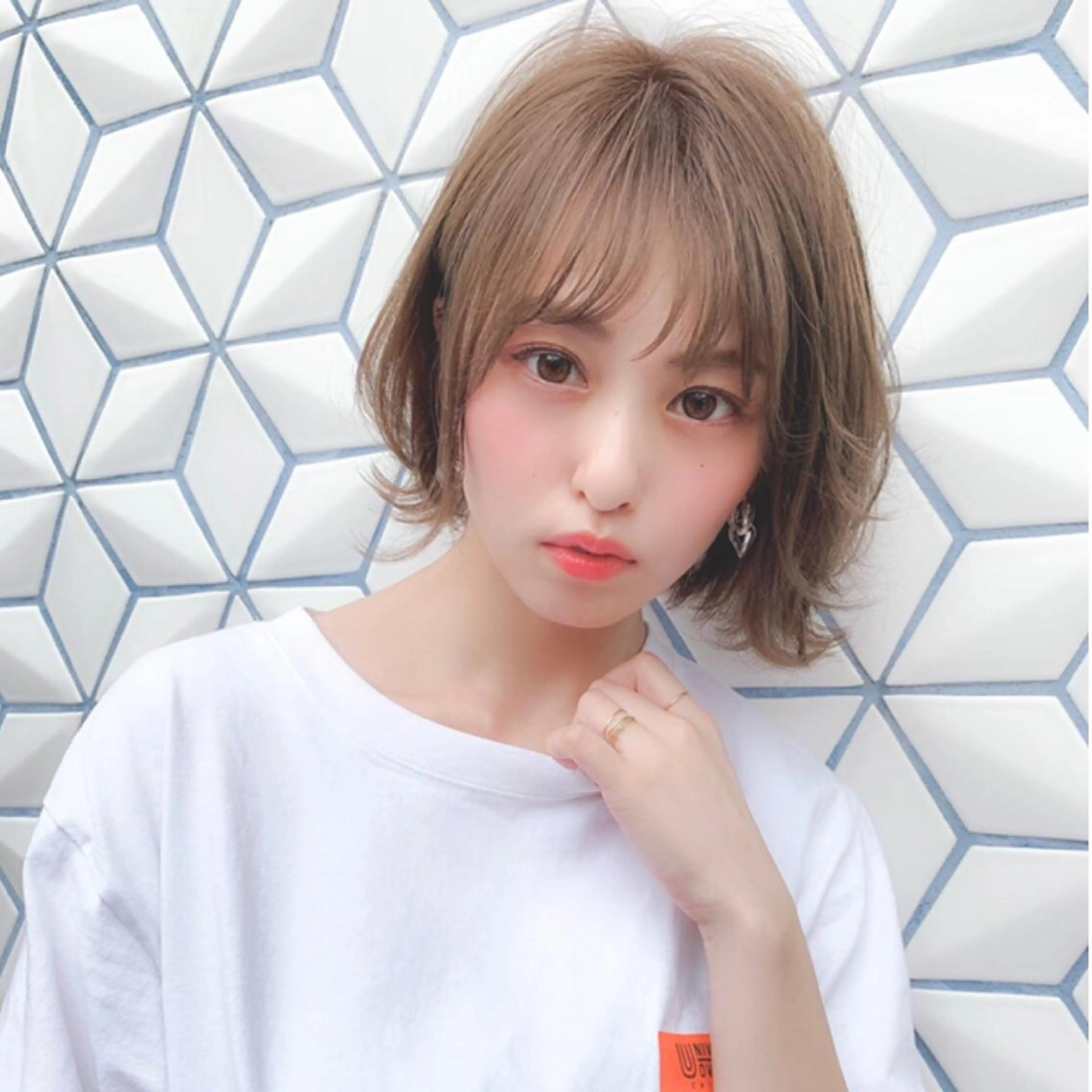 ショート カラー 透明感カラー 似合わせカット カット ヘアカラー lar 立川南口所属・レイヤーボブ/ボブ 仲川和人のヘアスタイル